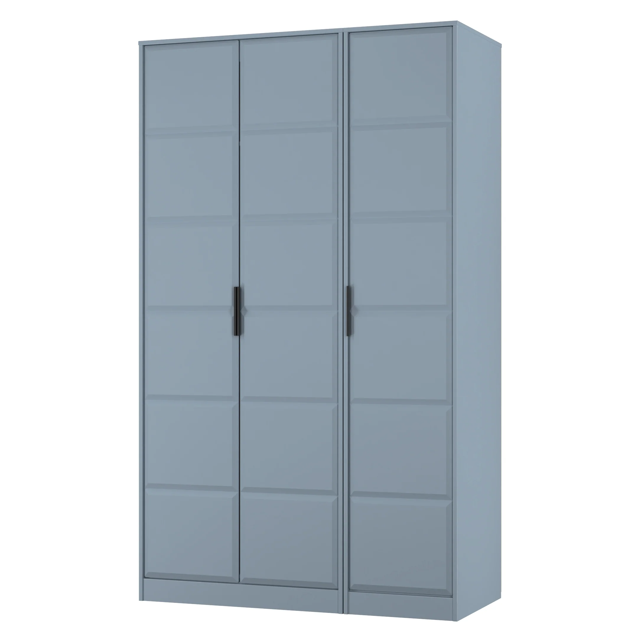 Bremen Ready Assembled 3 Door Wardrobe in Denim Blue - Image 3