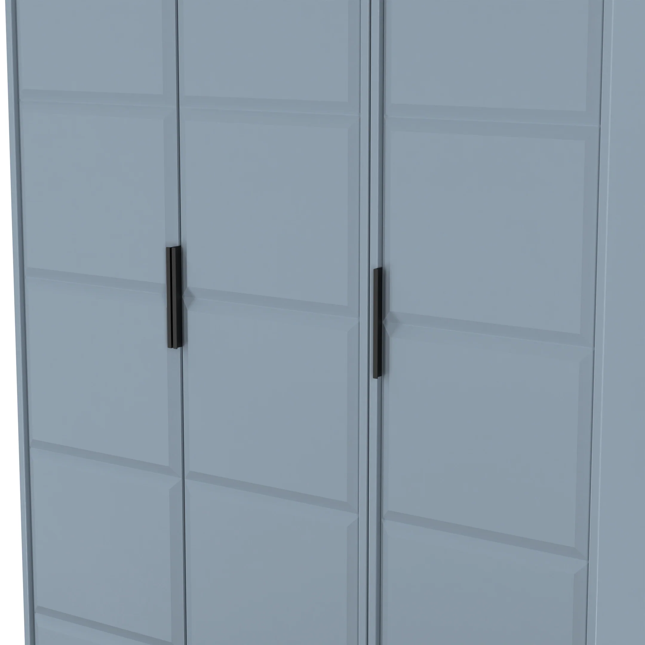 Bremen Ready Assembled 3 Door Wardrobe in Denim Blue - Image 4
