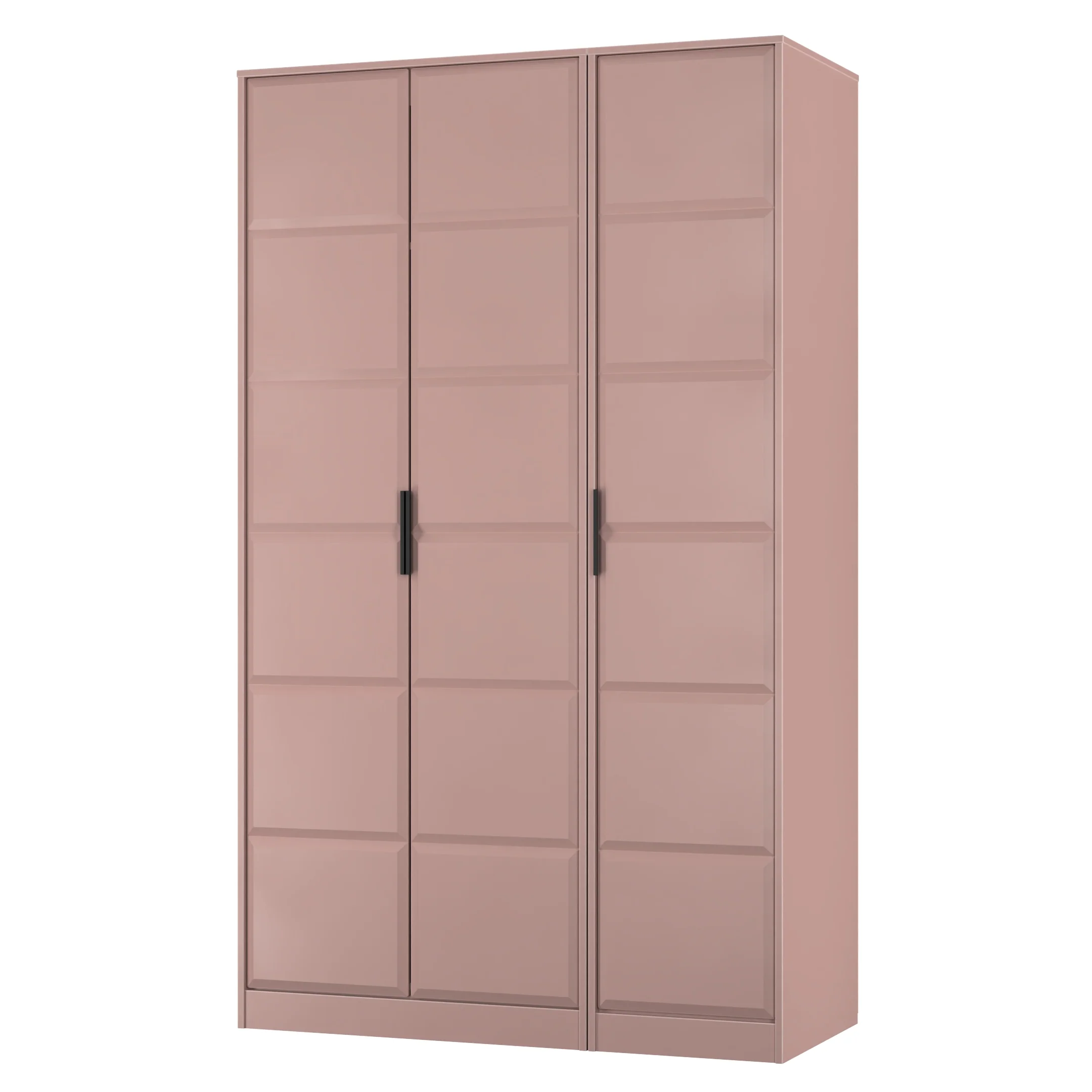 Bremen Ready Assembled 3 Door Wardrobe in Kobe Pink - Image 3