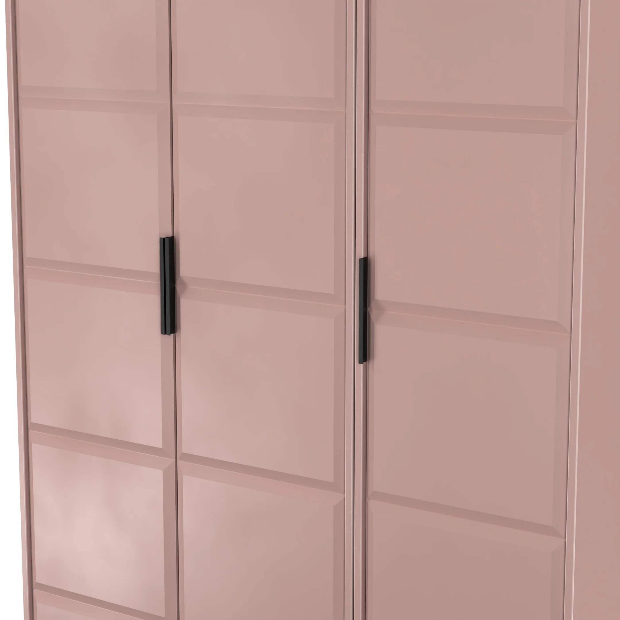 Bremen Ready Assembled 3 Door Wardrobe in Kobe Pink - Image 4