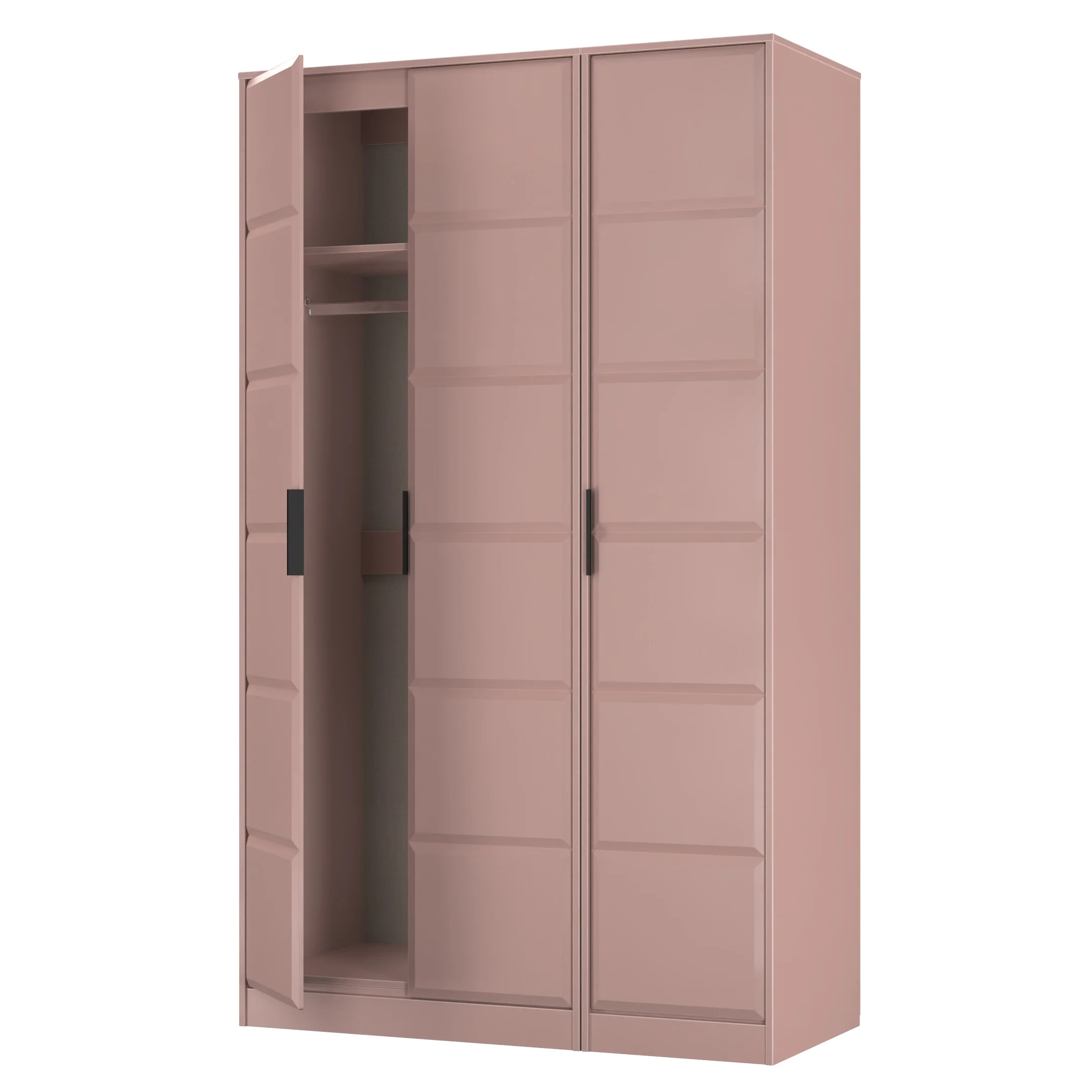Bremen Ready Assembled 3 Door Wardrobe in Kobe Pink - Image 5