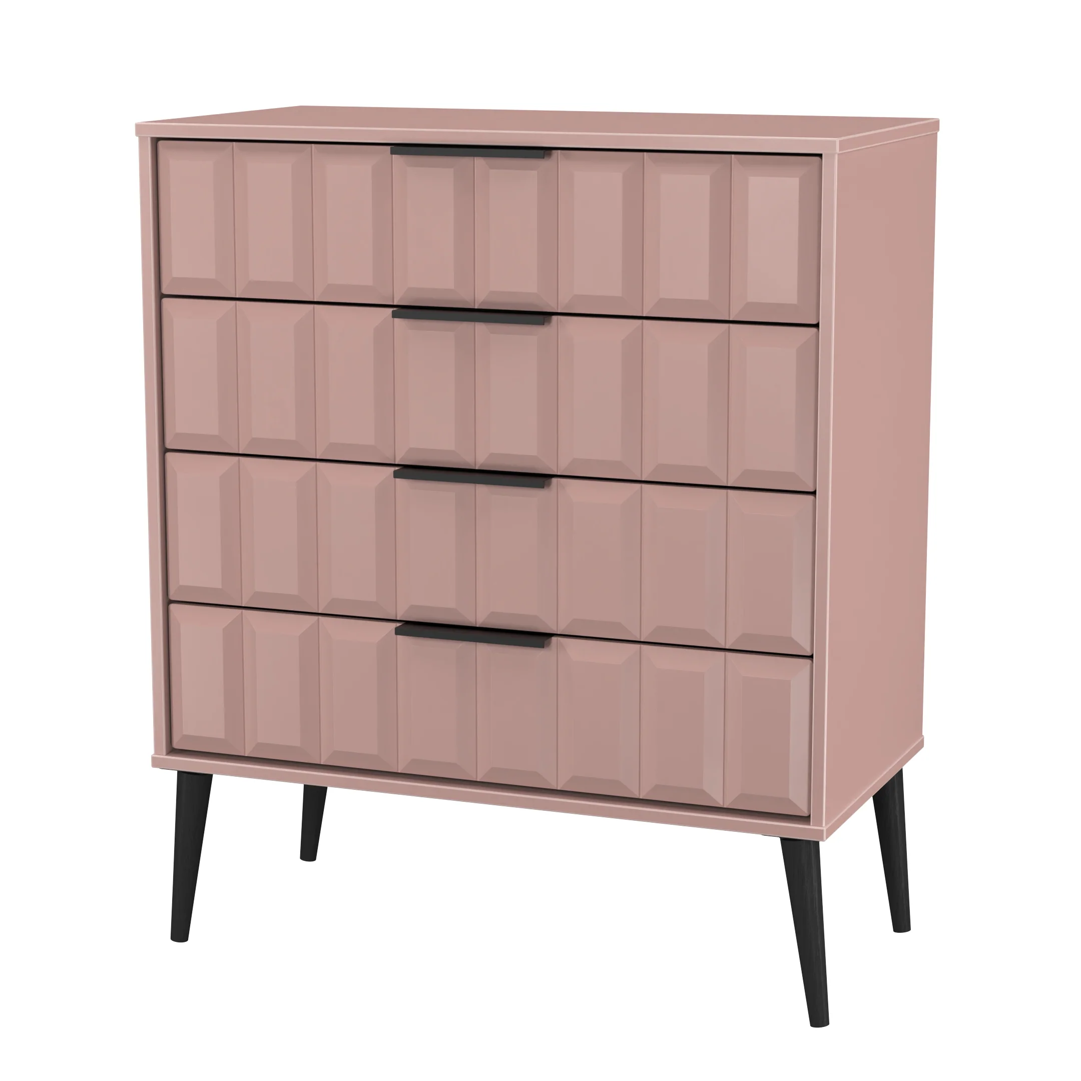 Bremen Ready Assembled 4 Drawer Chest in Kobe Pink - Image 3