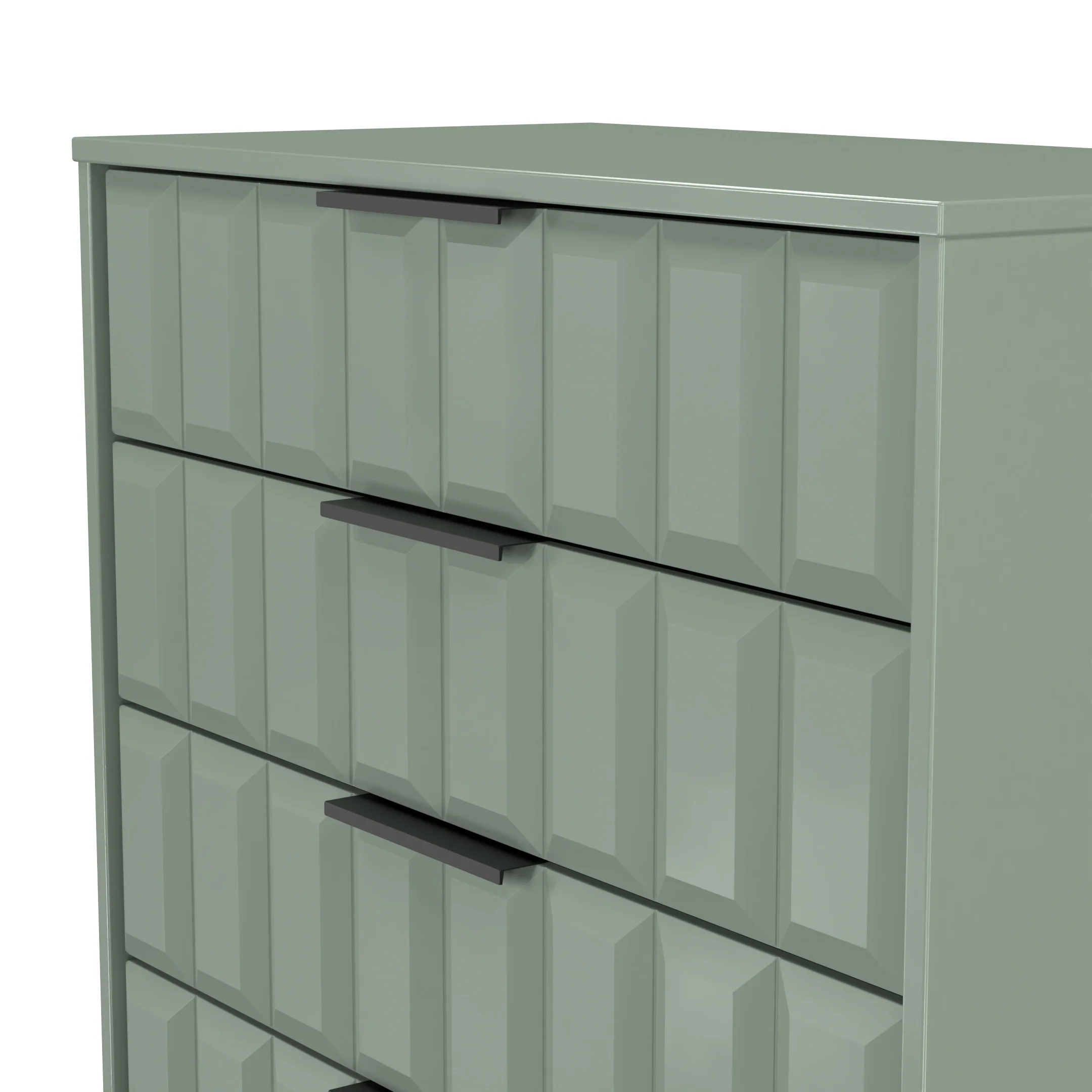 Bremen Ready Assembled 4 Drawer Chest in Reed Green - Image 4