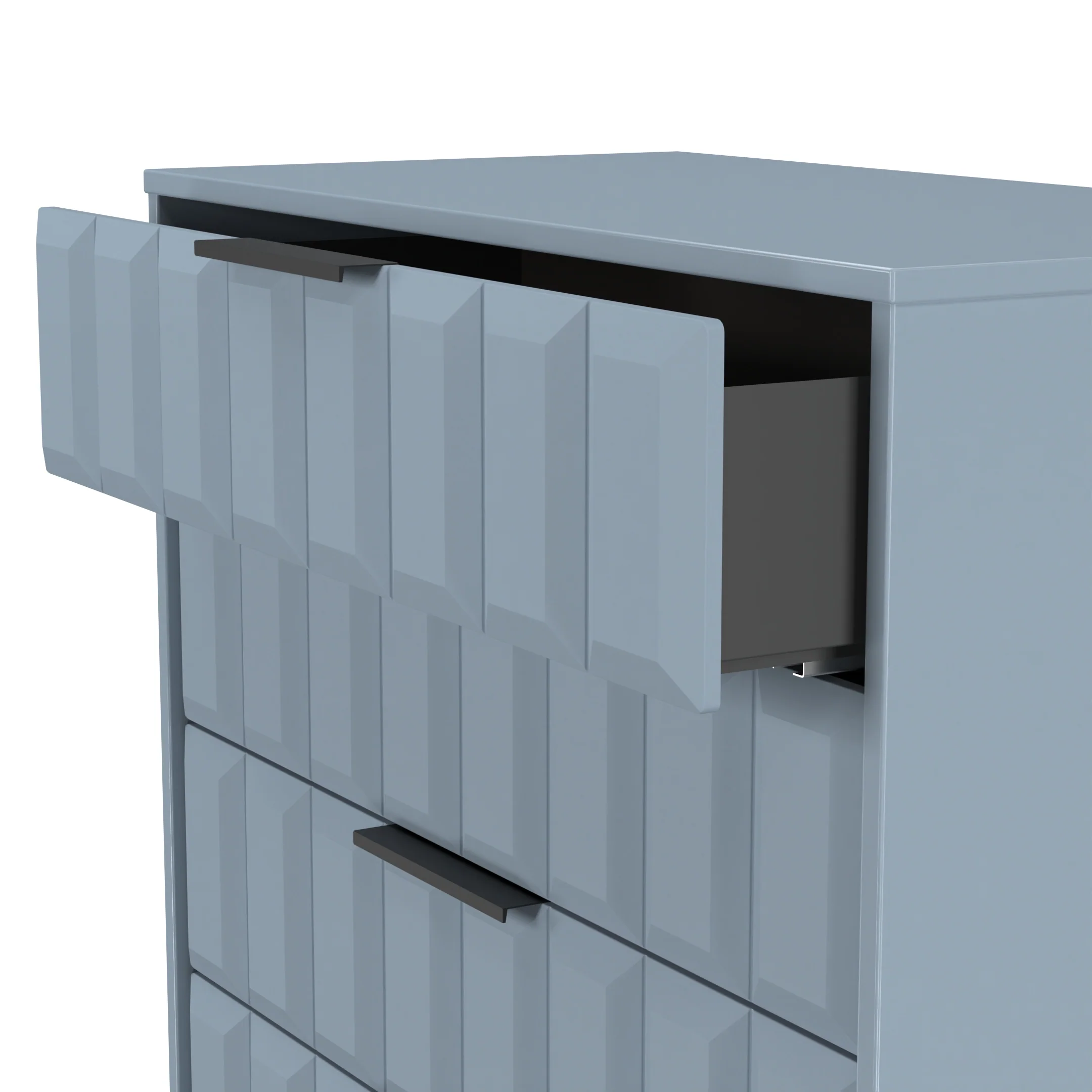 Bremen Ready Assembled 5 Drawer Chest in Denim Blue - Image 5