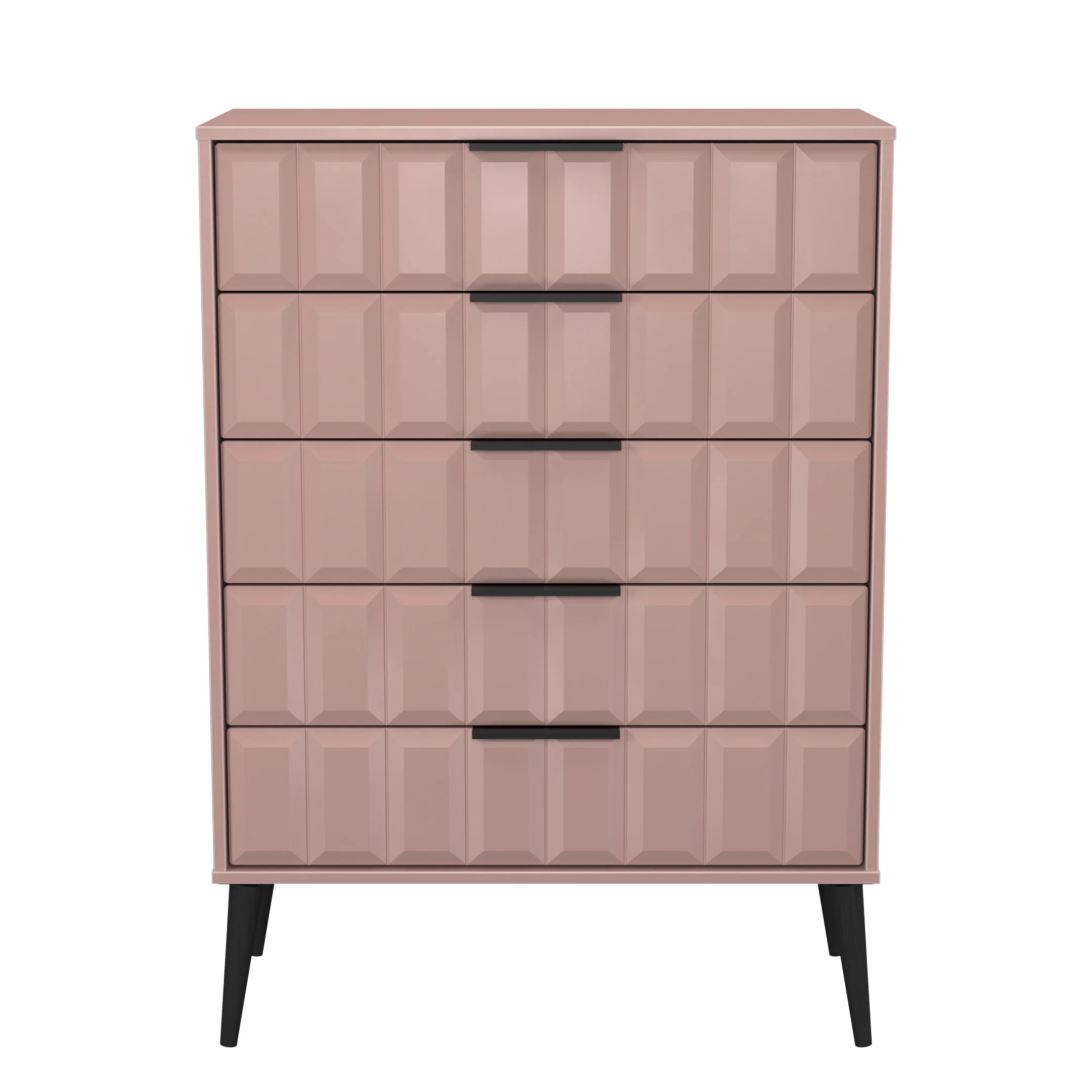 Bremen Ready Assembled 5 Drawer Chest in Kobe Pink