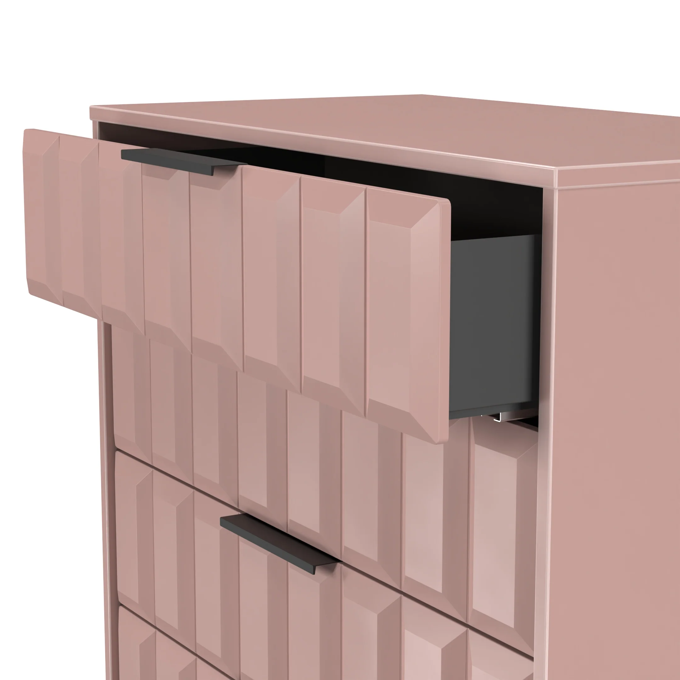 Bremen Ready Assembled 5 Drawer Chest in Kobe Pink - Image 5