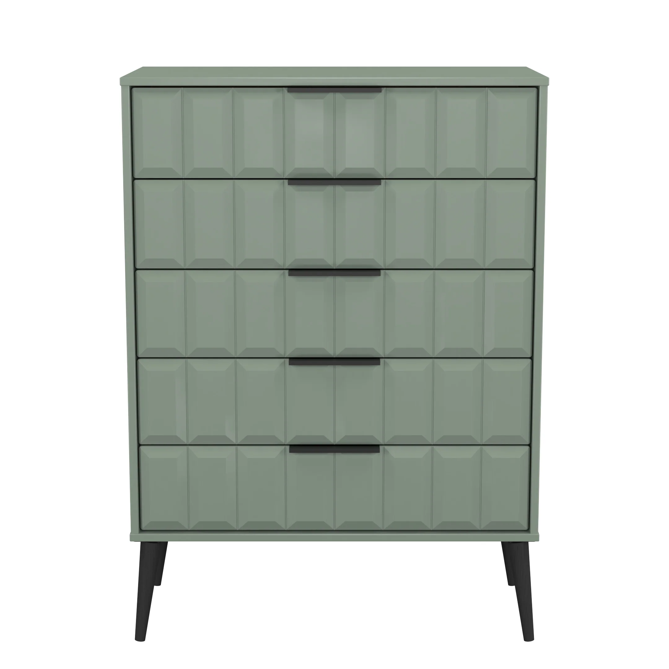 Bremen Ready Assembled 5 Drawer Chest in Reed Green