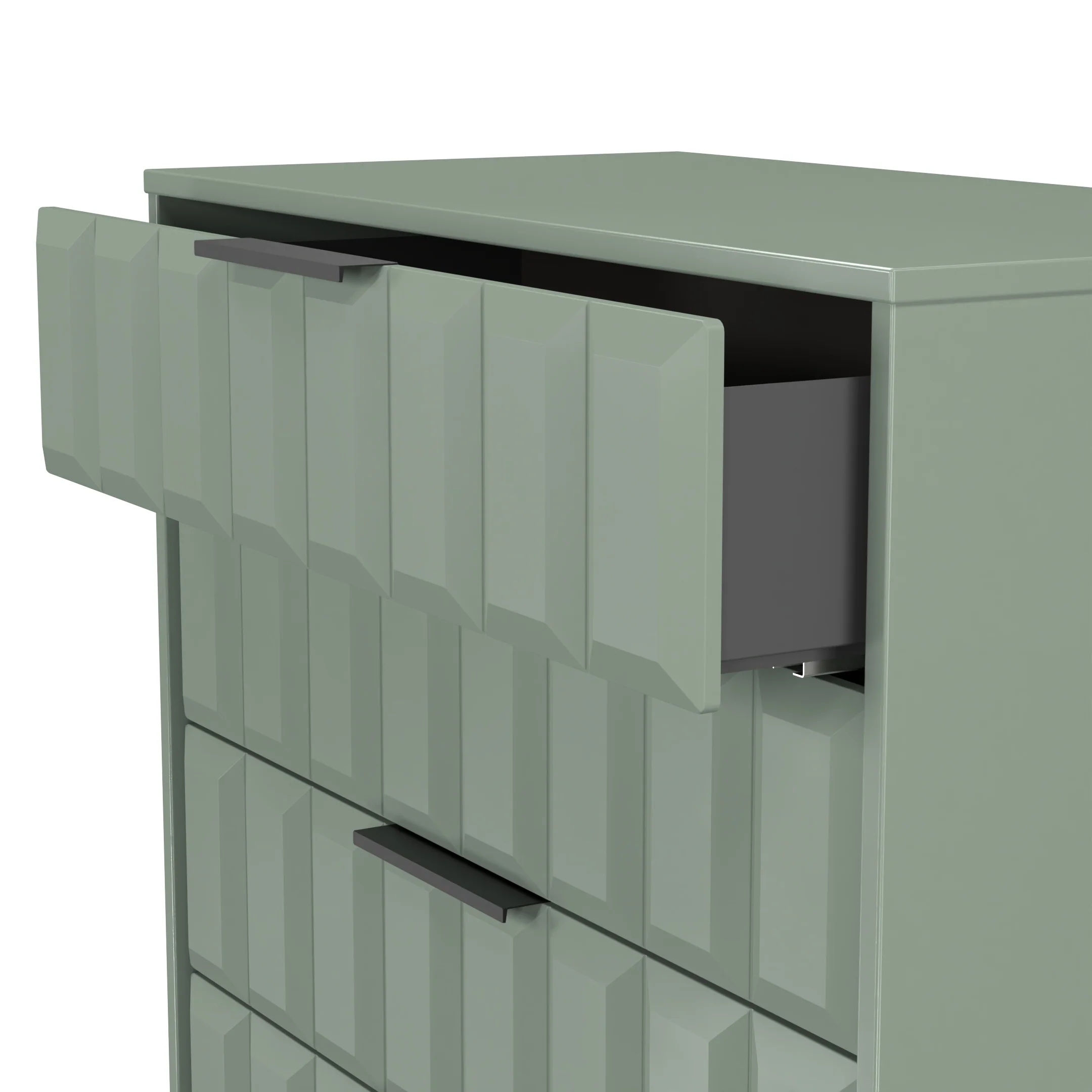 Bremen Ready Assembled 5 Drawer Chest in Reed Green - Image 5