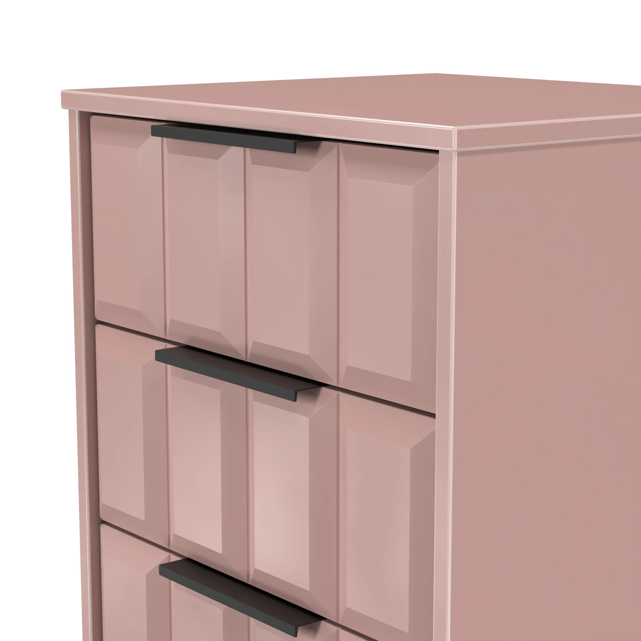 Bremen Ready Assembled 5 Drawer Tallboy in Kobe Pink - Image 4