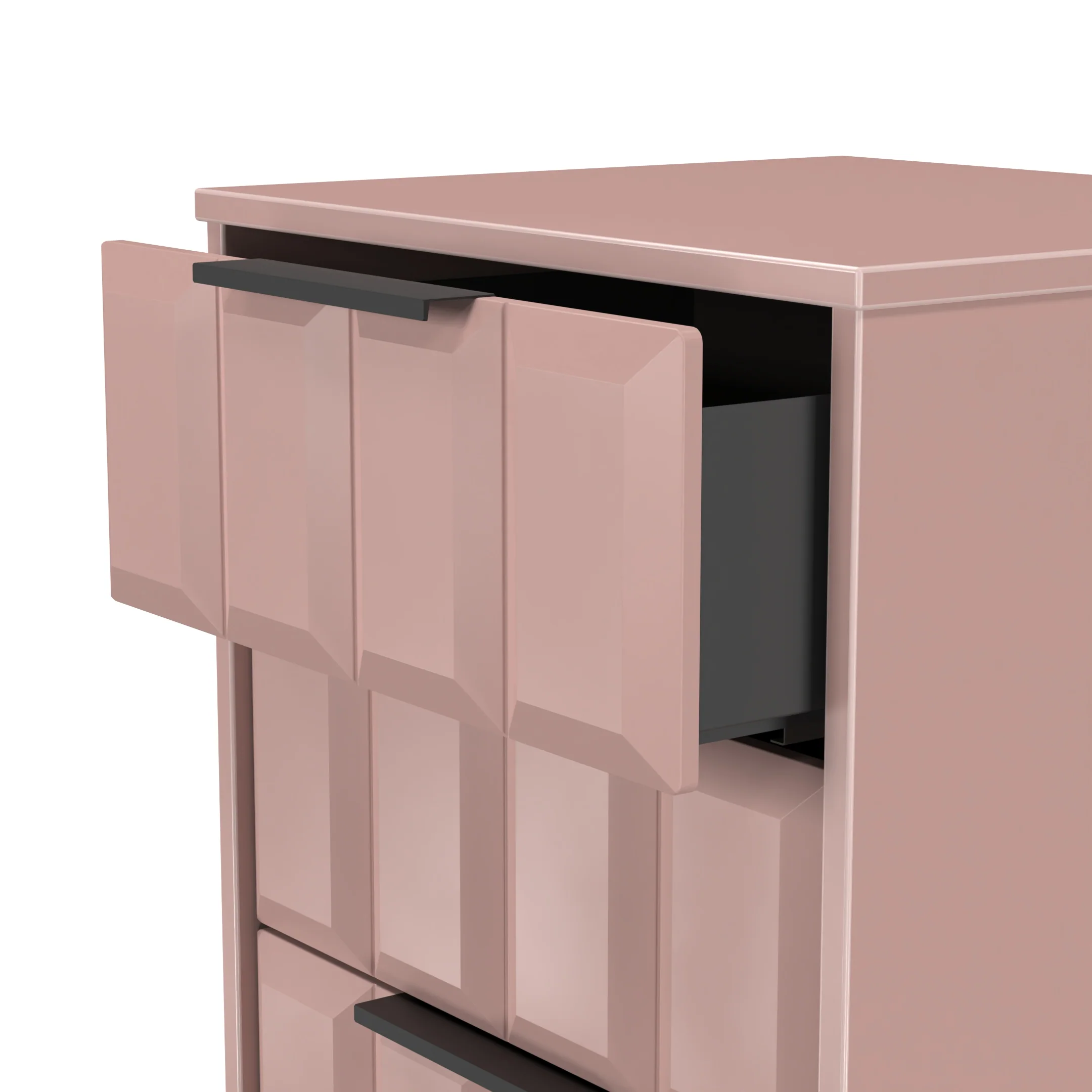 Bremen Ready Assembled 5 Drawer Tallboy in Kobe Pink - Image 5