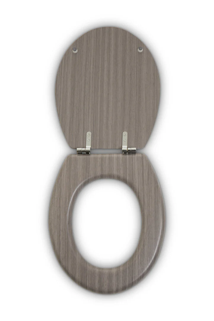Brooks Grey Wood Toilet Seat - Image 2