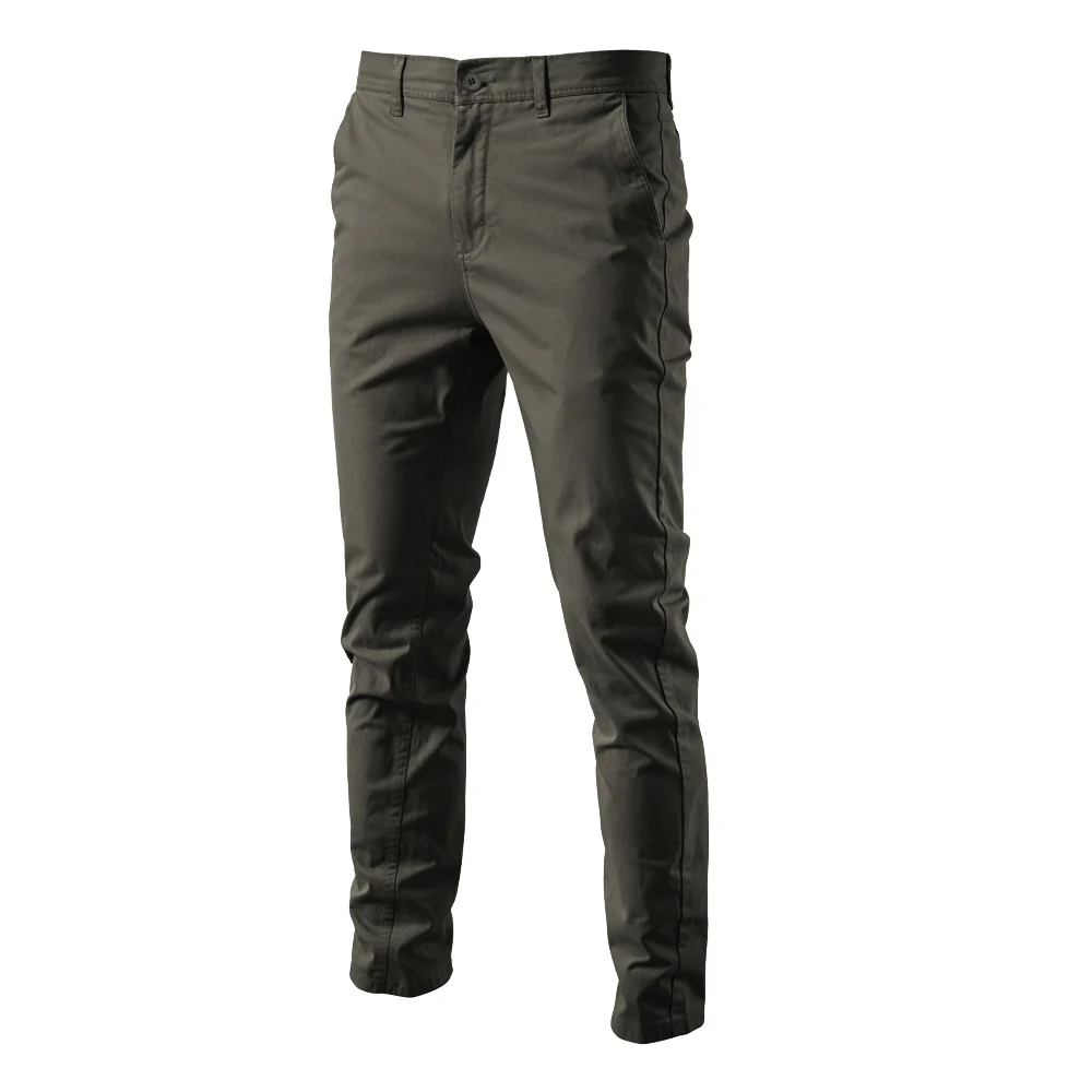 Brown Cotton Twill Straight Leg Trousers - Image 3