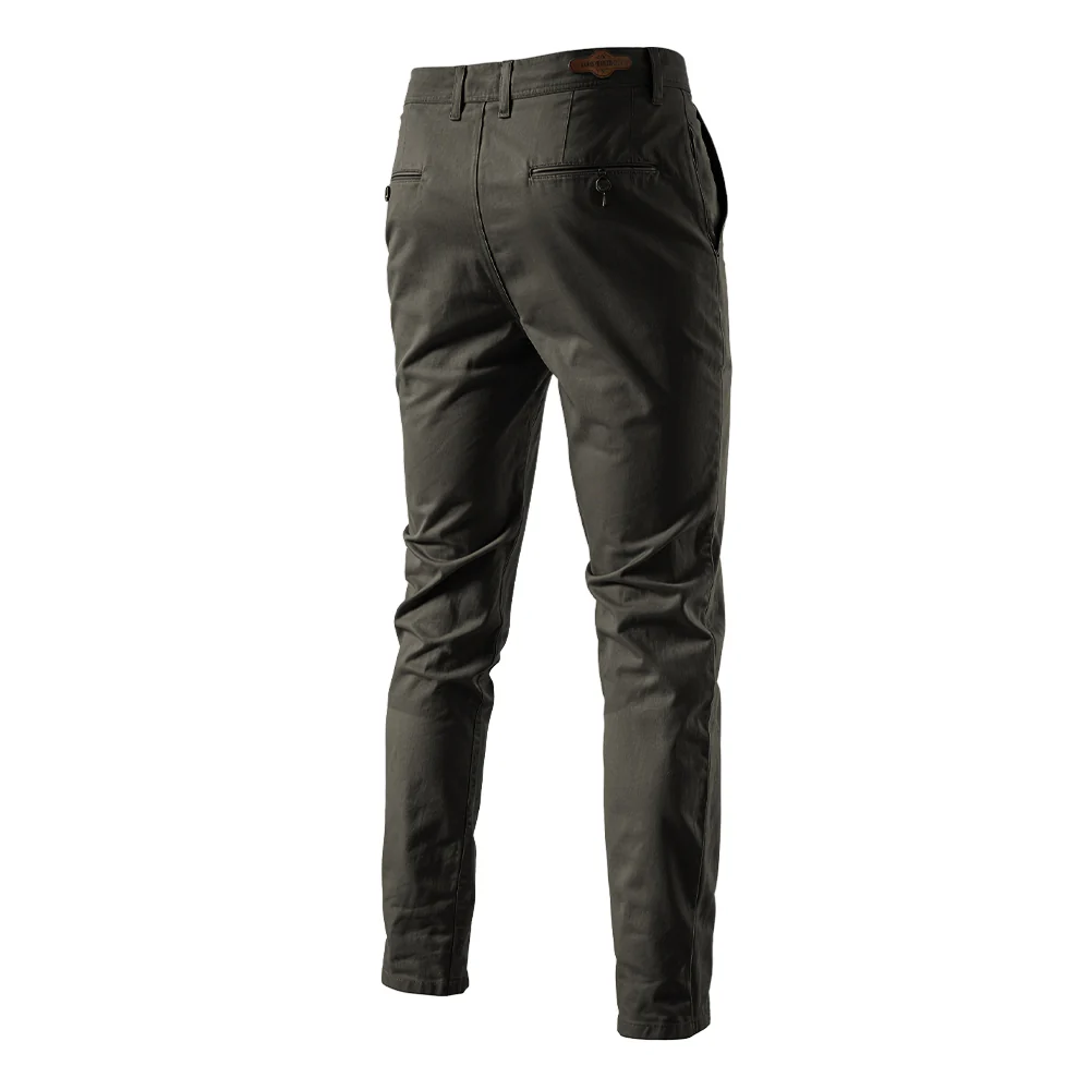 Brown Cotton Twill Straight Leg Trousers - Image 4