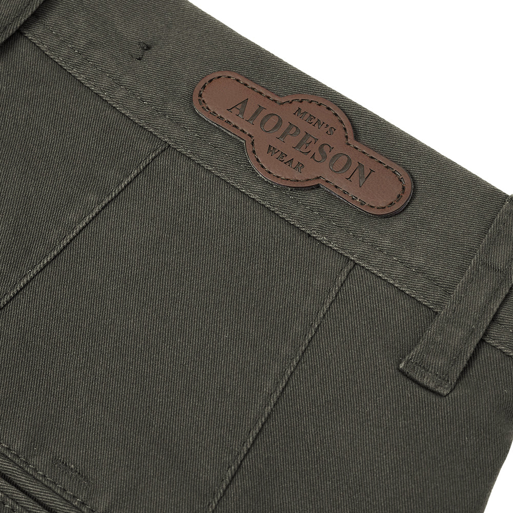 Brown Cotton Twill Straight Leg Trousers - Image 6