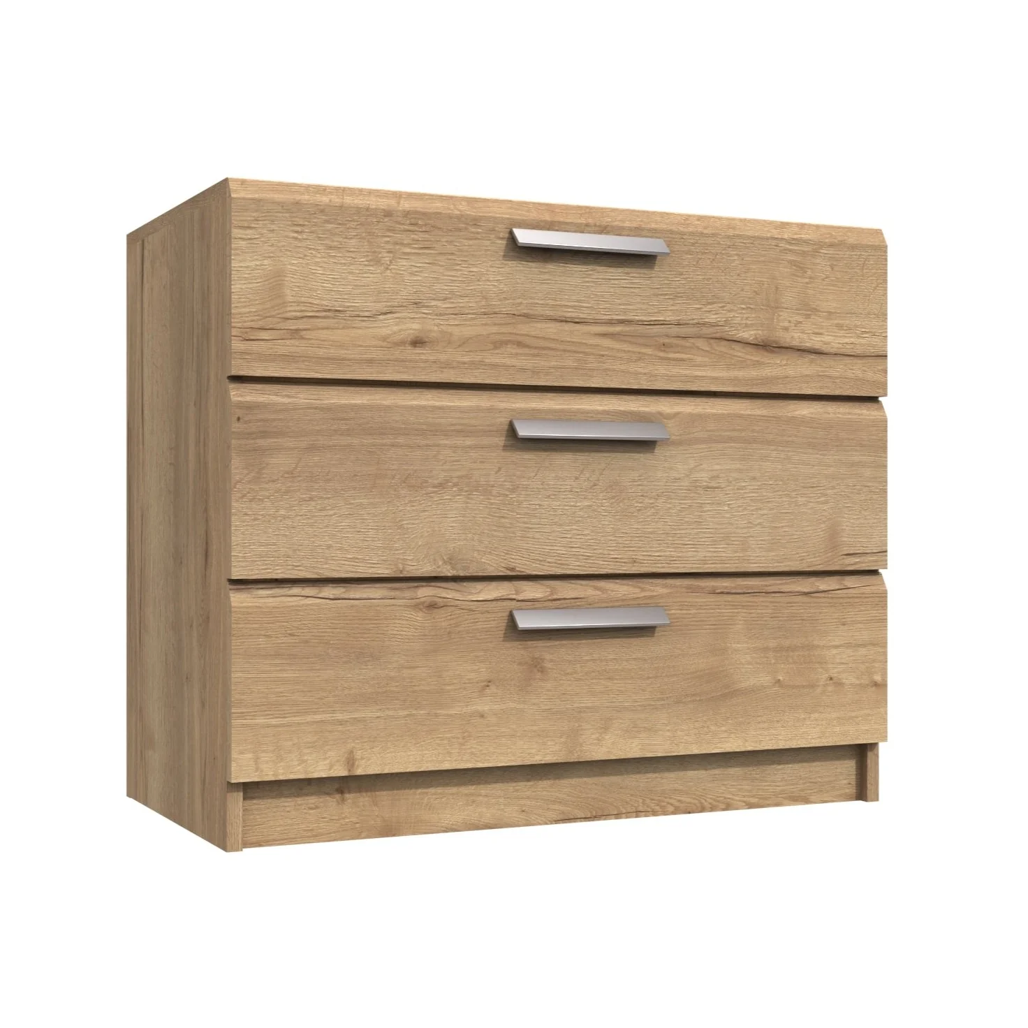 Buckingham Ready Assembled Chest of Drawers with 3 Drawers - Natural Rustic Oak - Image 3