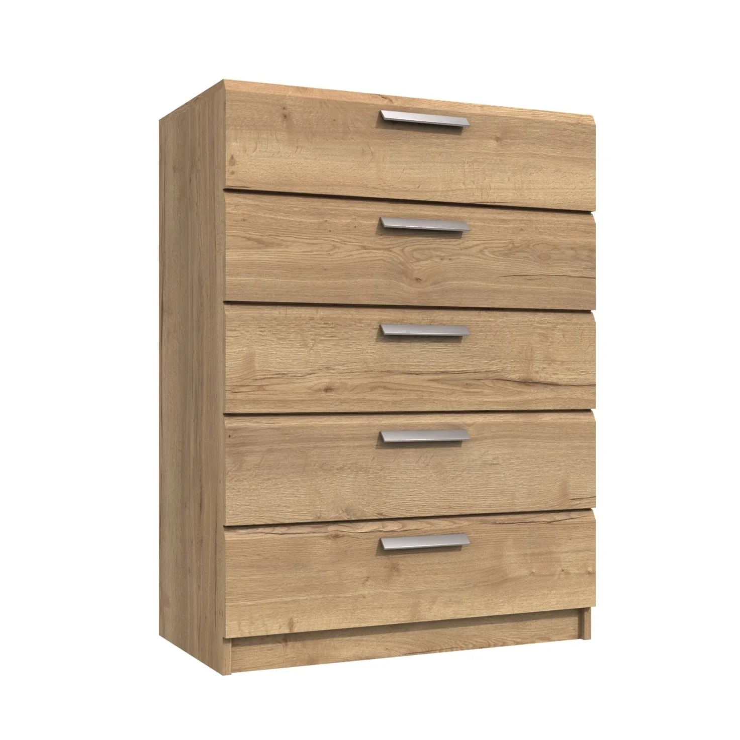 Buckingham Ready Assembled Chest of Drawers with 5 Drawers - Natural Rustic Oak - Image 3