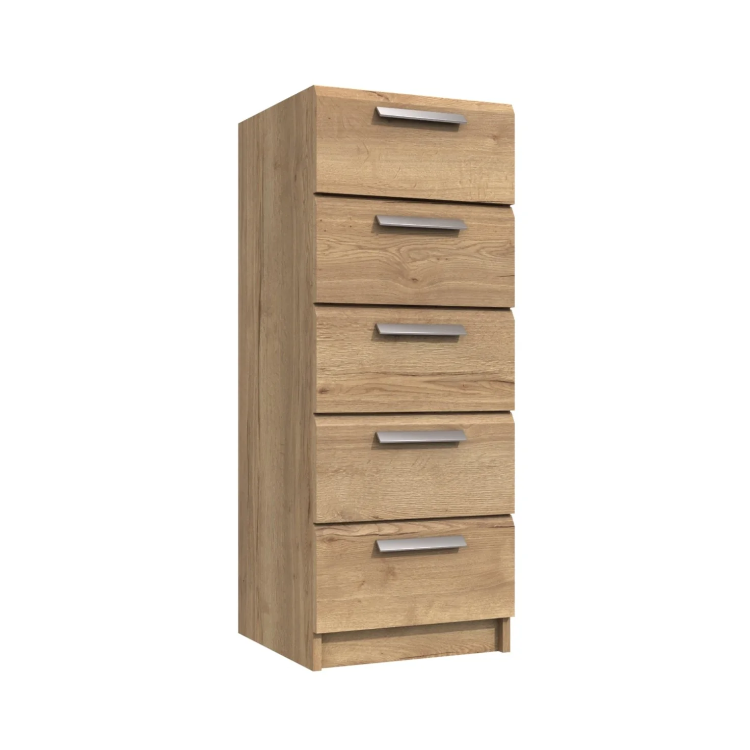 Buckingham Ready Assembled Chest of Drawers with 5 Drawers Tallboy - Natural Rustic Oak - Image 3