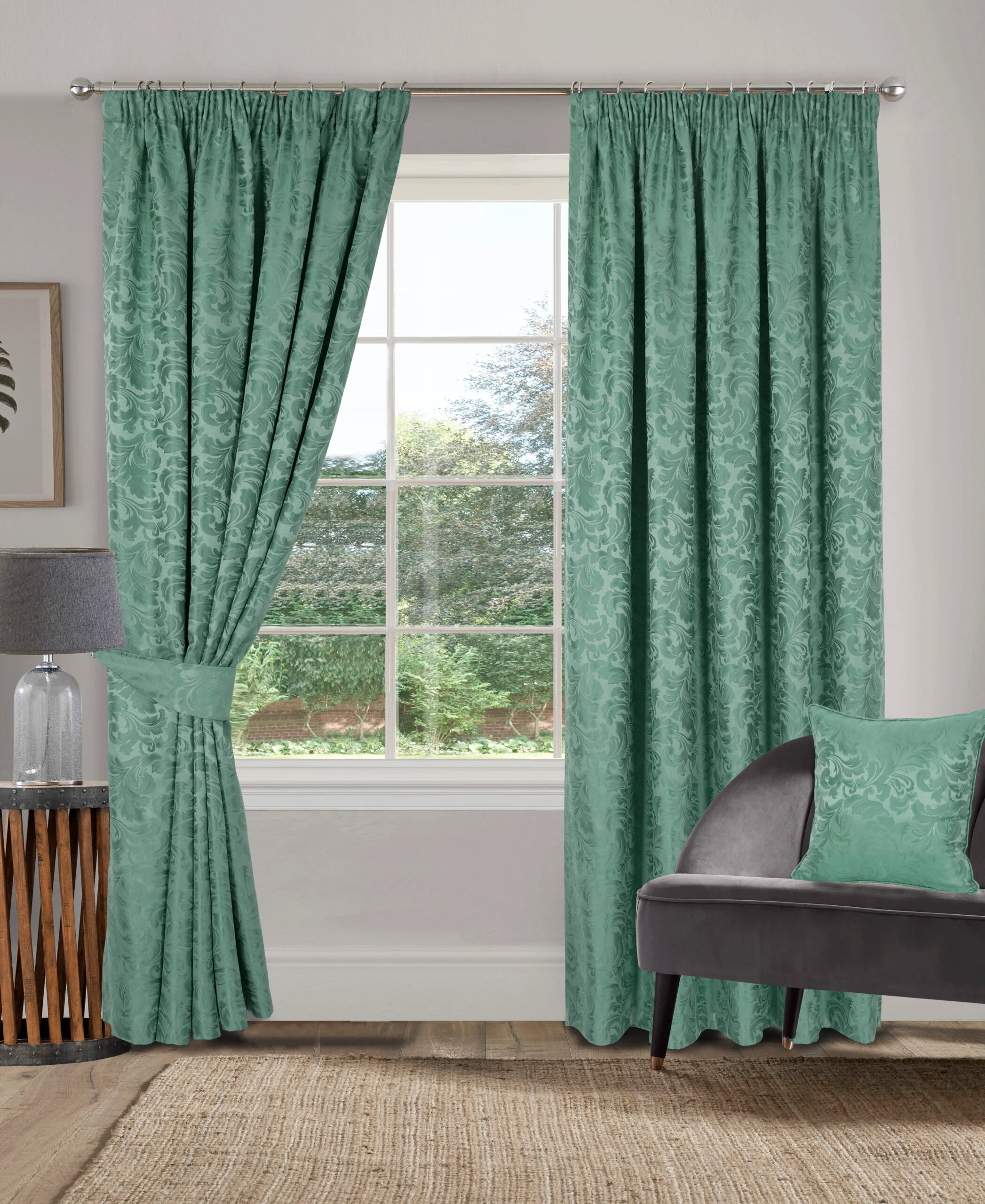 BUCKINGHAM GREEN POLYESTER FILLED CUSHION COVER - Image 2