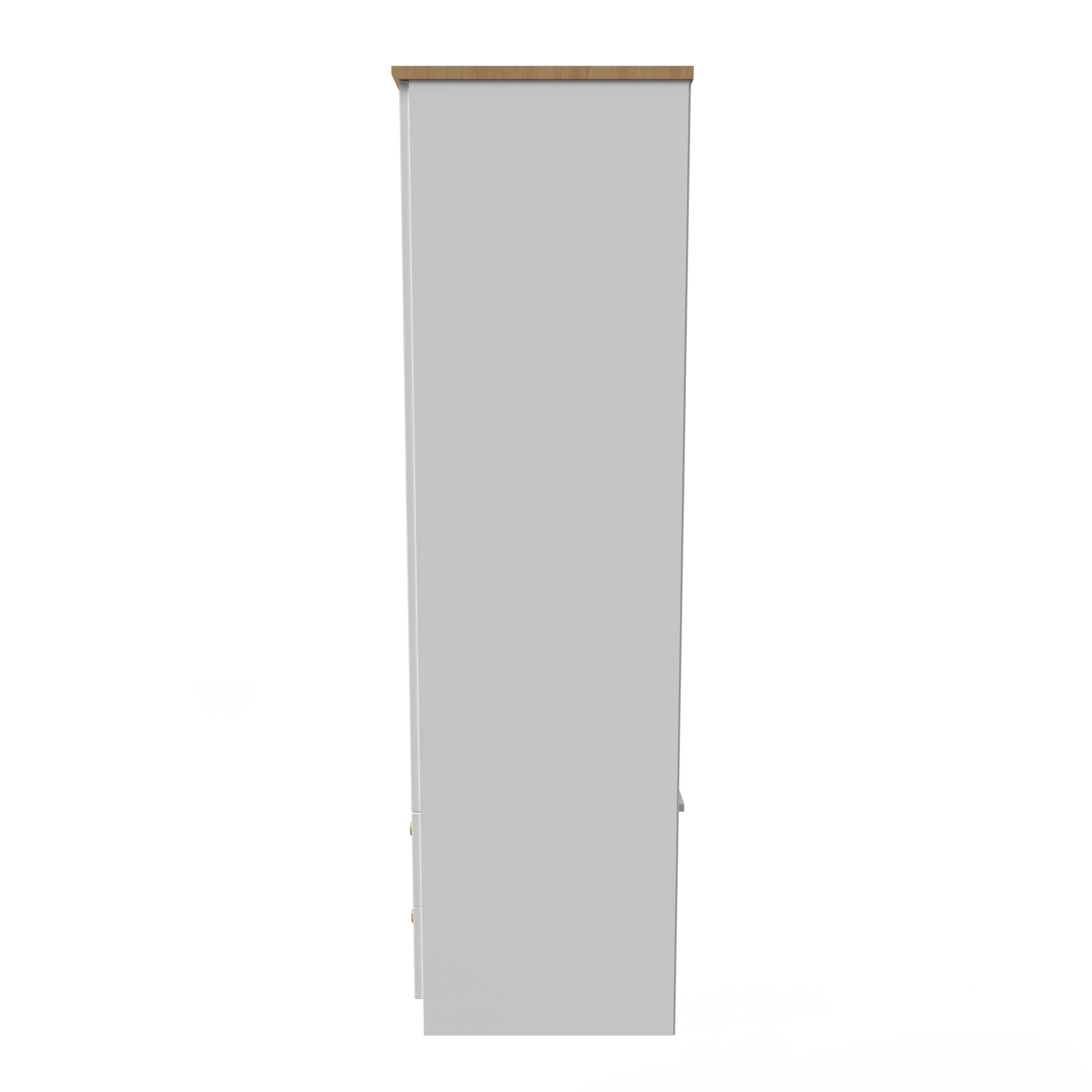 Byland Ready Assembled 2 Door 2 Drawer Wardrobe in Cream Ash & Modern Oak - Image 5