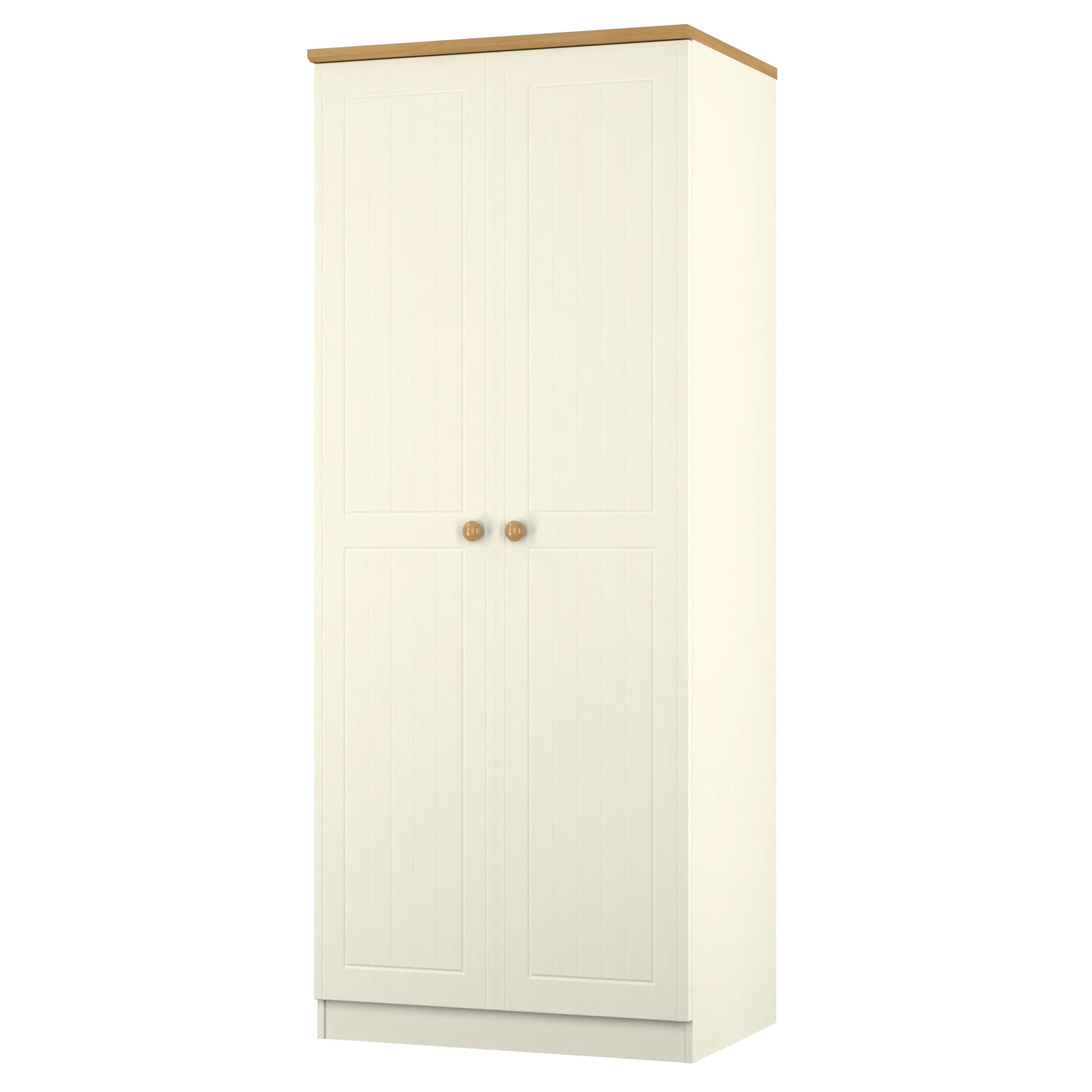 Byland Ready Assembled 2 Door Wardrobe in Cream Ash & Modern Oak - Image 7
