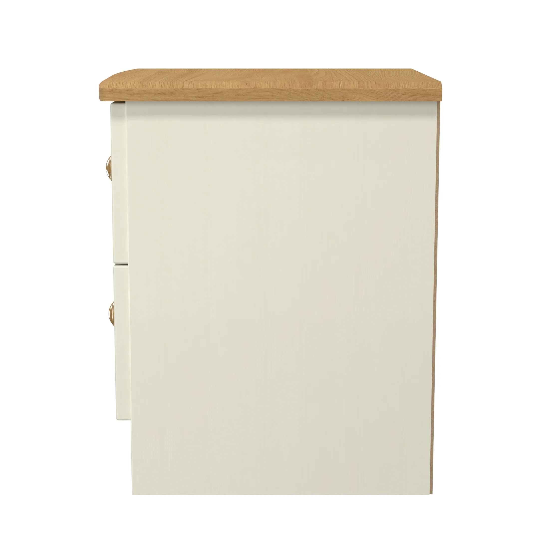 Byland Ready Assembled 2 Drawer Bedside Cabinet in Cream Ash & Modern Oak - Image 4