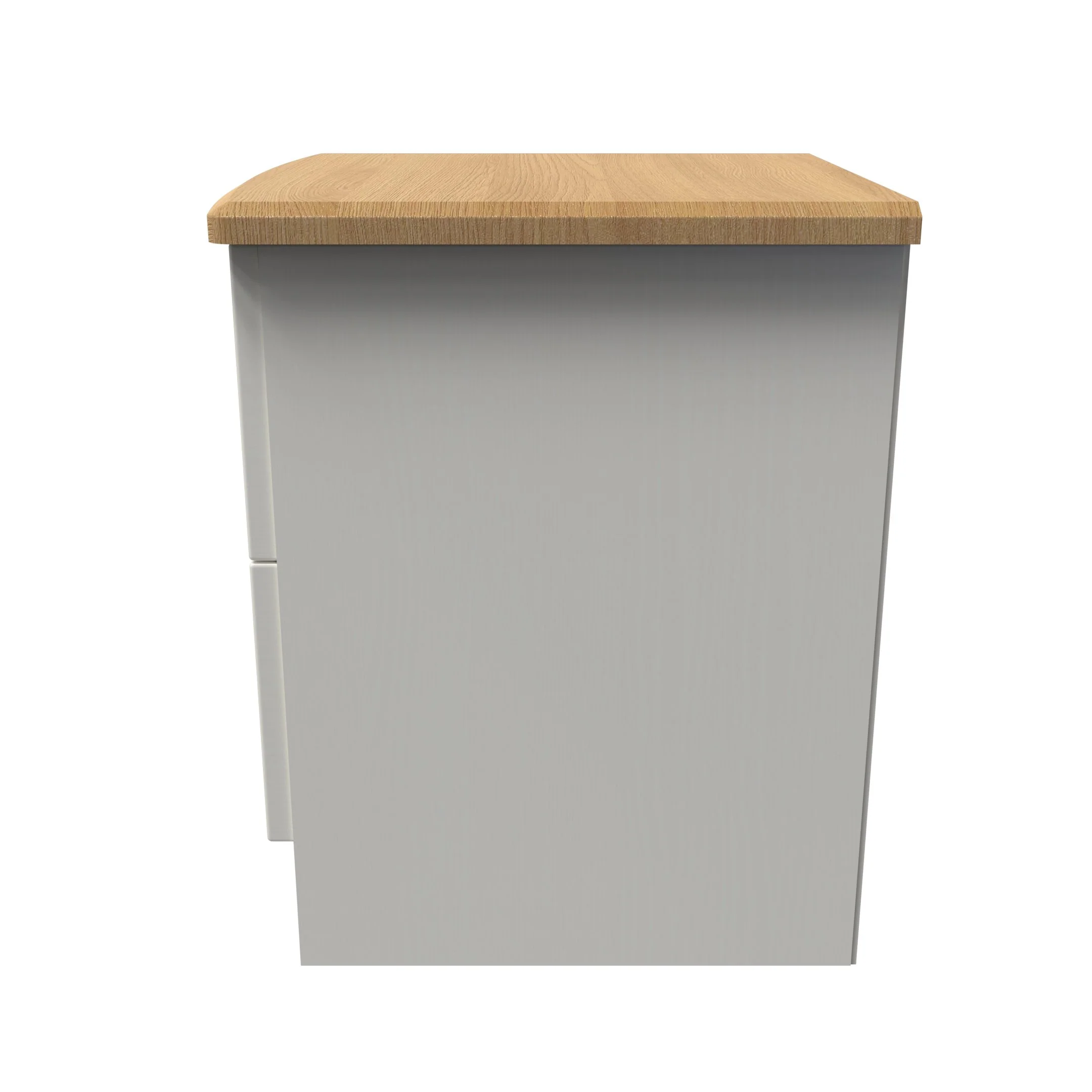 Byland Ready Assembled 2 Drawer Bedside Cabinet in Cream Ash & Modern Oak - Image 5