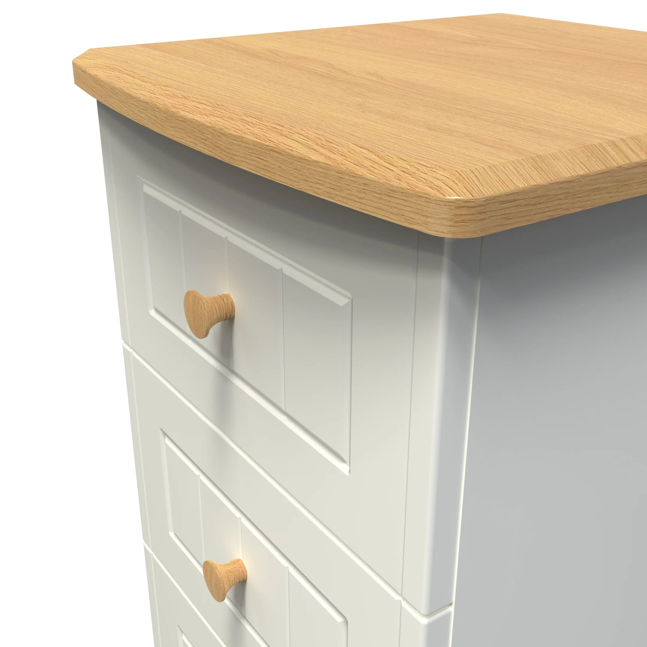 Byland Ready Assembled 3 Drawer Bedside Cabinet in Cream Ash & Modern Oak - Image 8