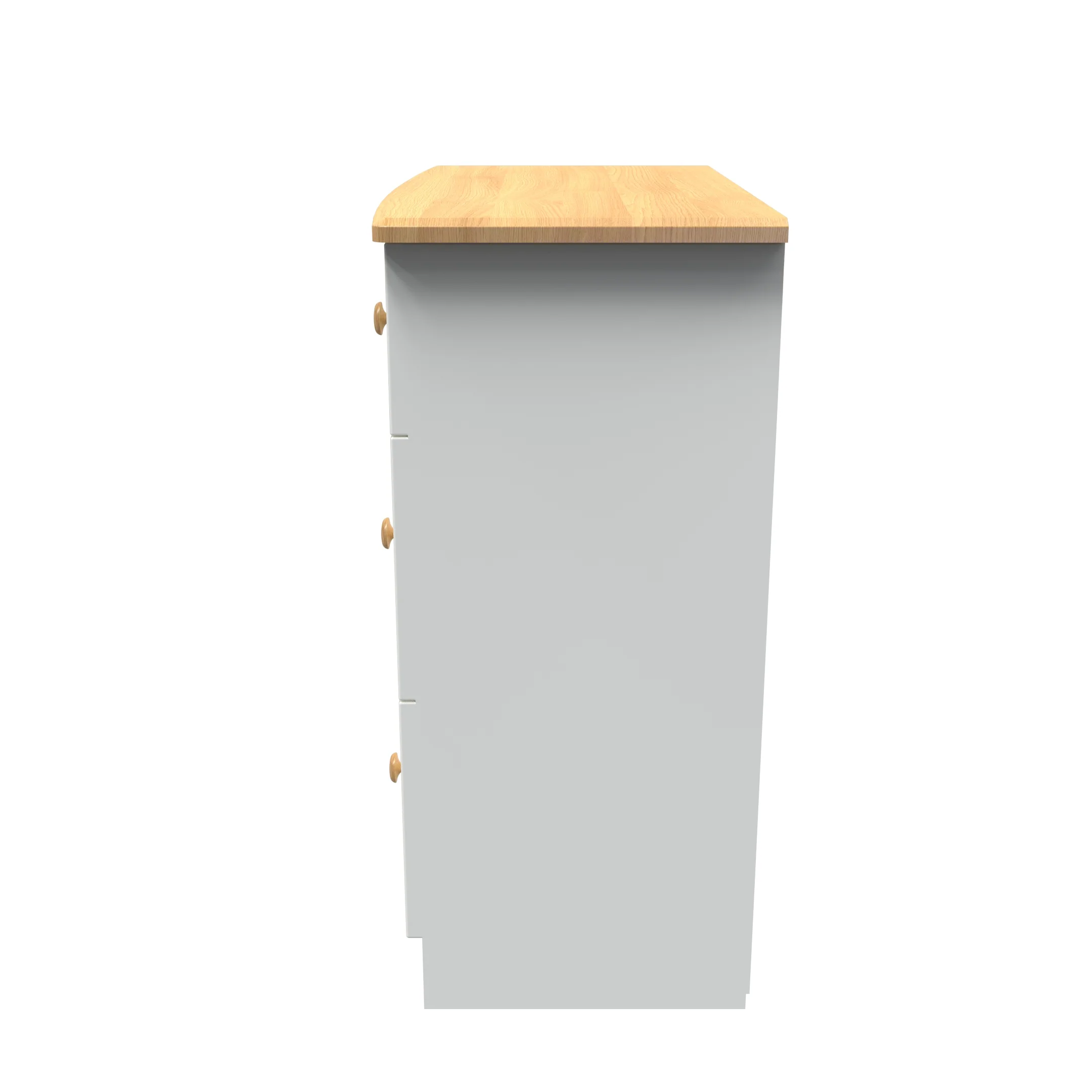 Byland Ready Assembled 3 Drawer Deep Chest in Cream Ash & Modern Oak - Image 4