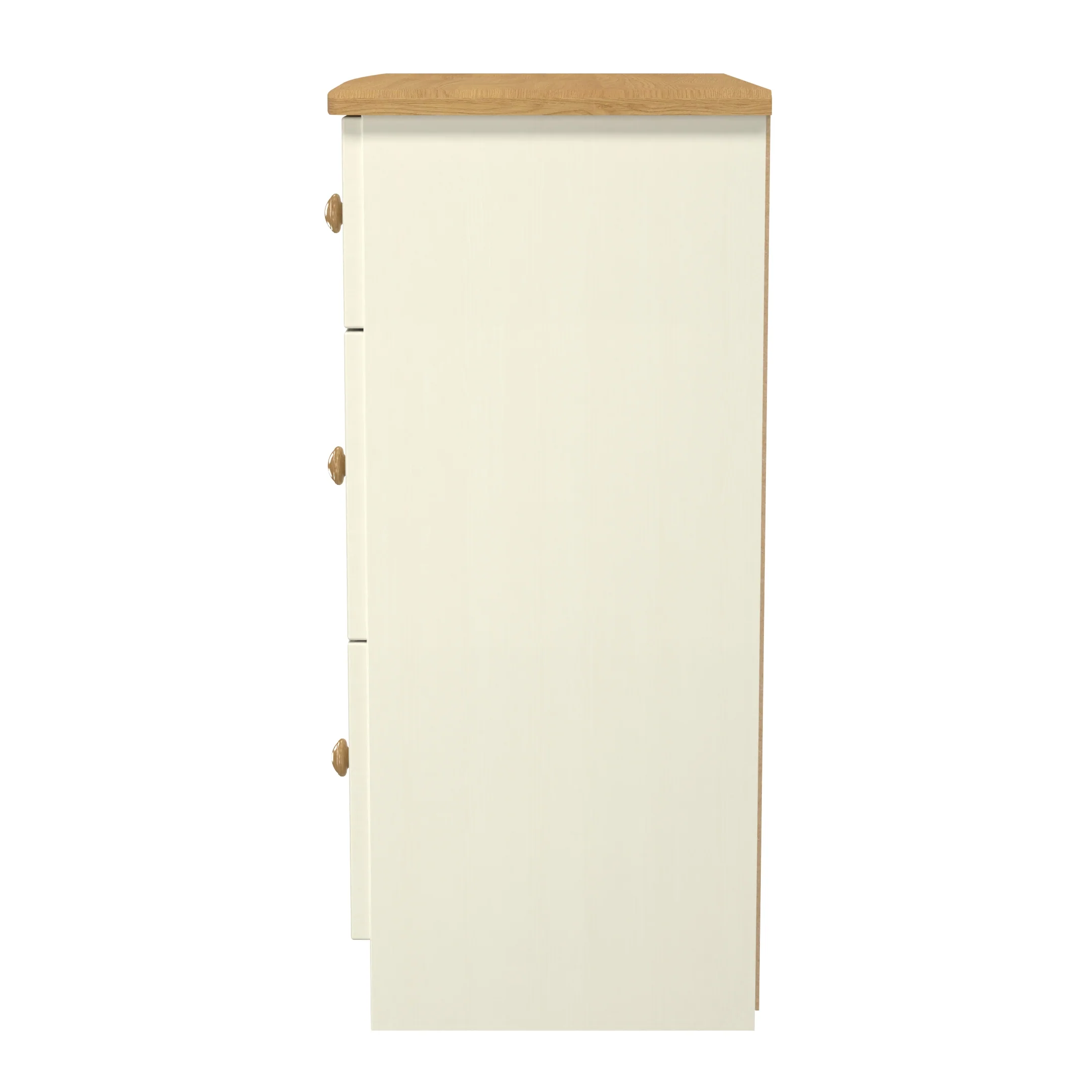 Byland Ready Assembled 3 Drawer Deep Chest in Cream Ash & Modern Oak - Image 5
