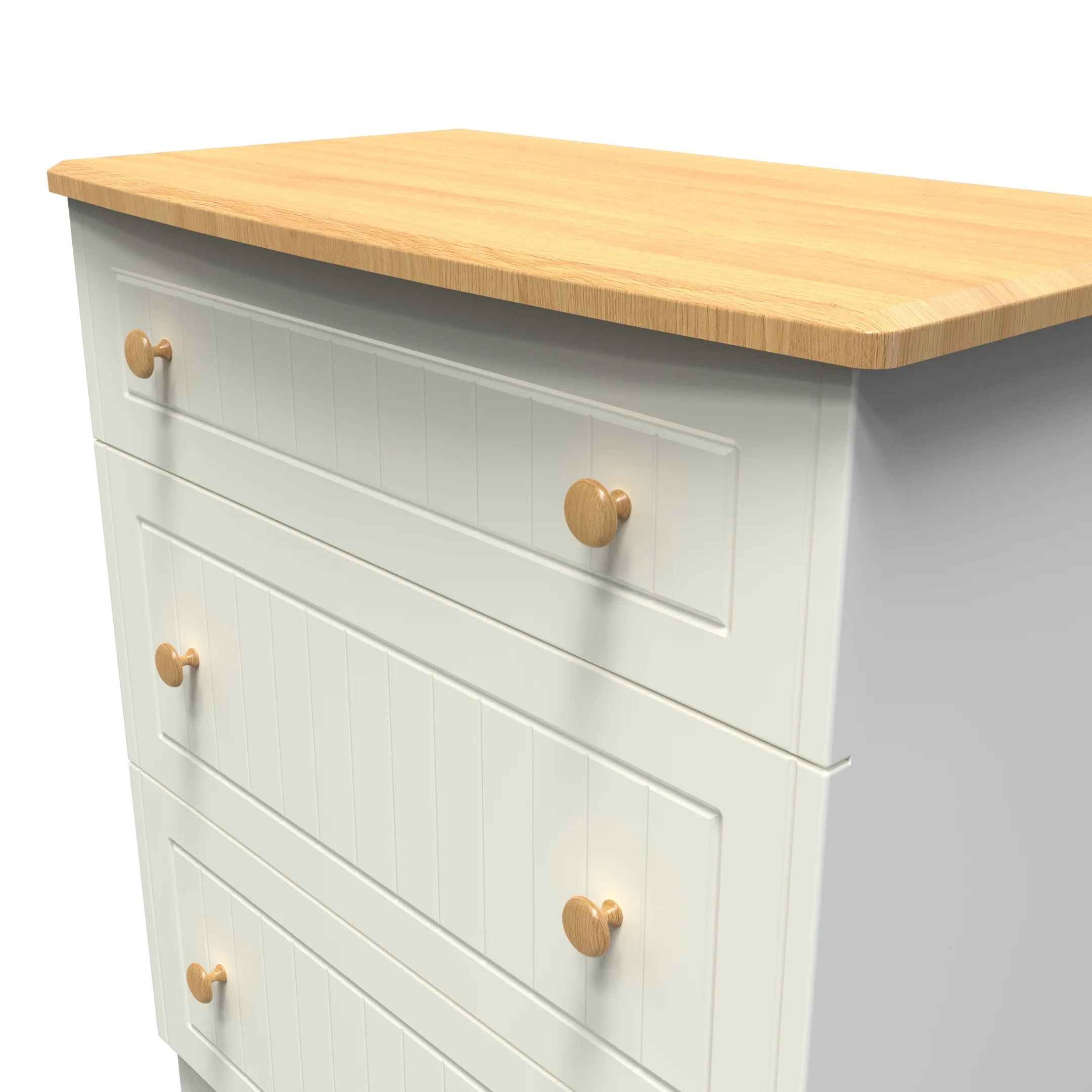 Byland Ready Assembled 3 Drawer Deep Chest in Cream Ash & Modern Oak - Image 8