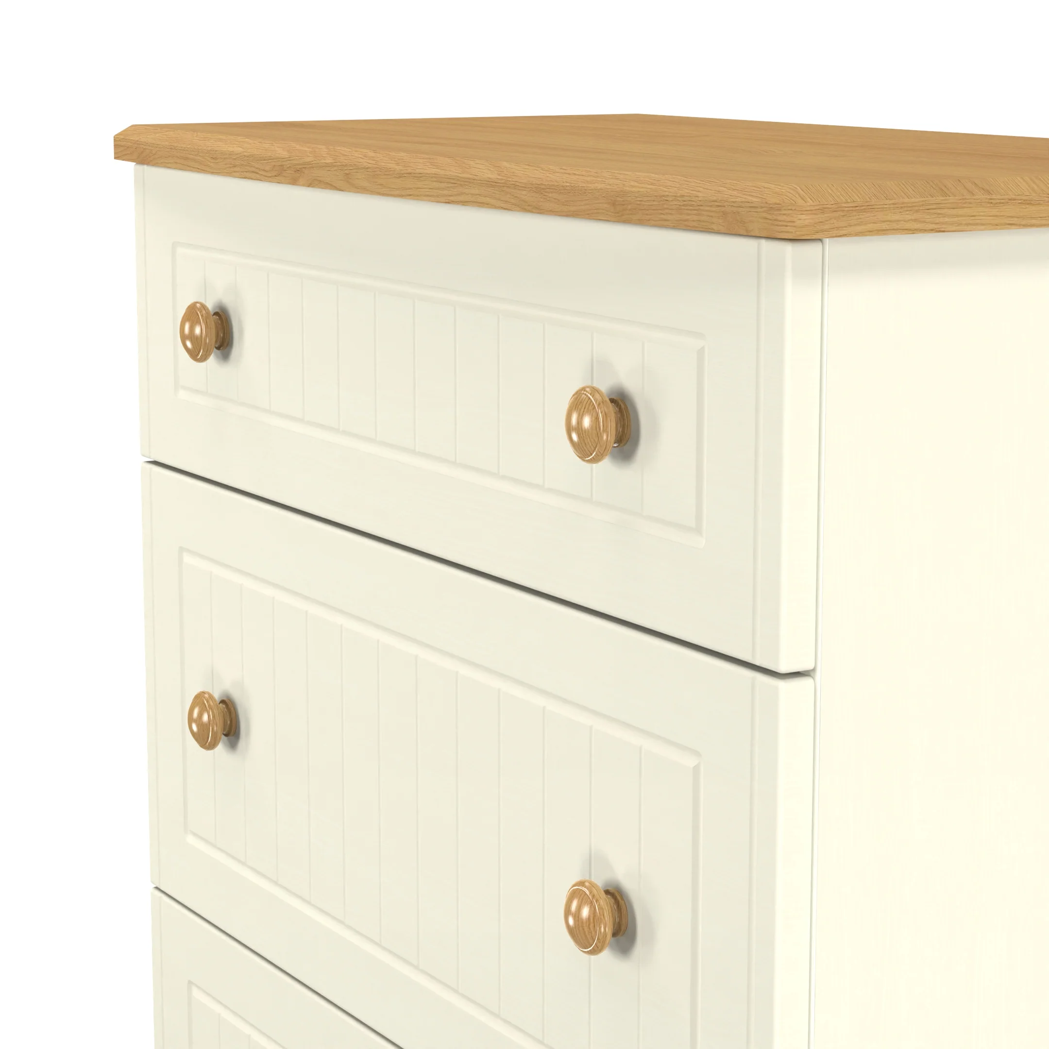 Byland Ready Assembled 3 Drawer Deep Chest in Cream Ash & Modern Oak - Image 9