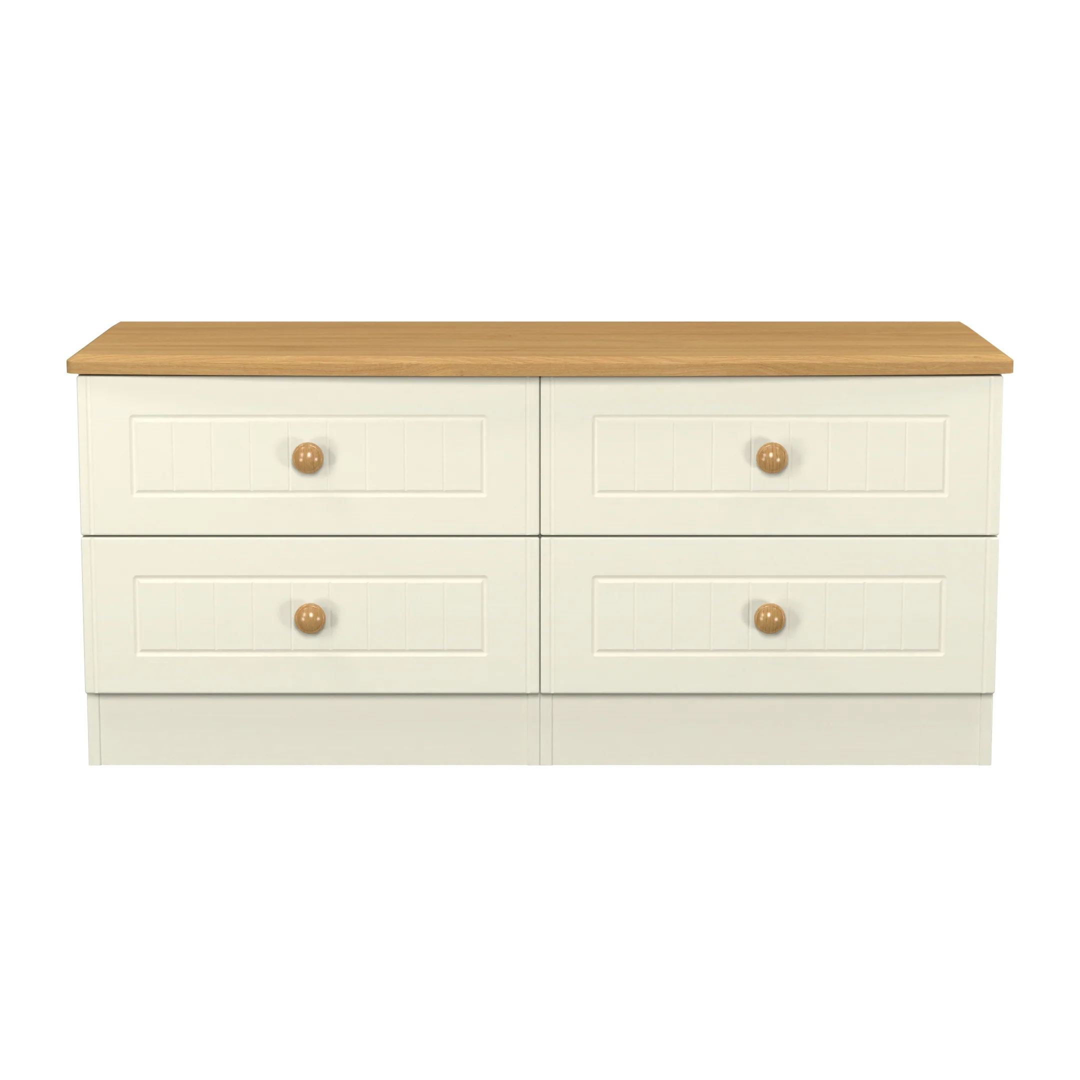 Byland Ready Assembled 4 Drawer Bed Box in Cream Ash & Modern Oak - Image 2