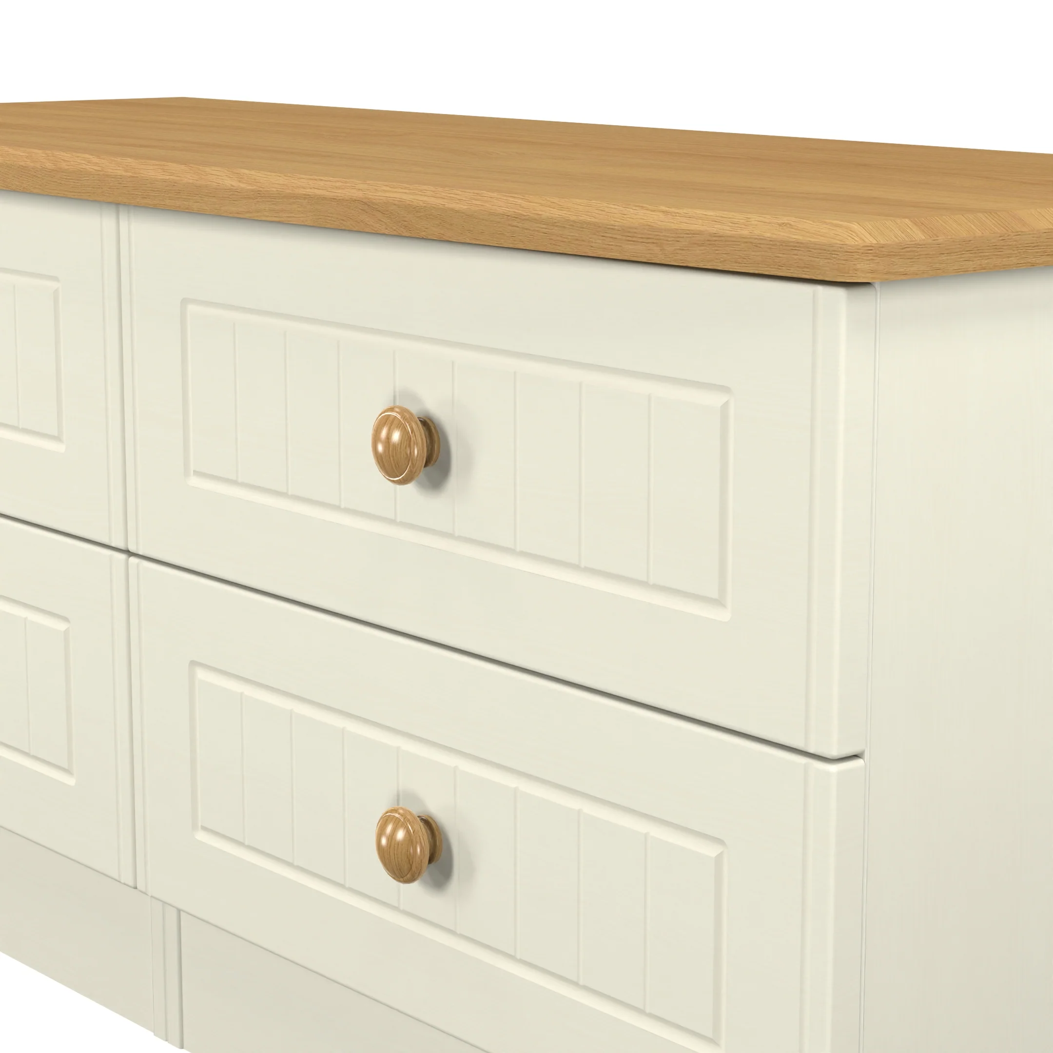Byland Ready Assembled 4 Drawer Bed Box in Cream Ash & Modern Oak - Image 5
