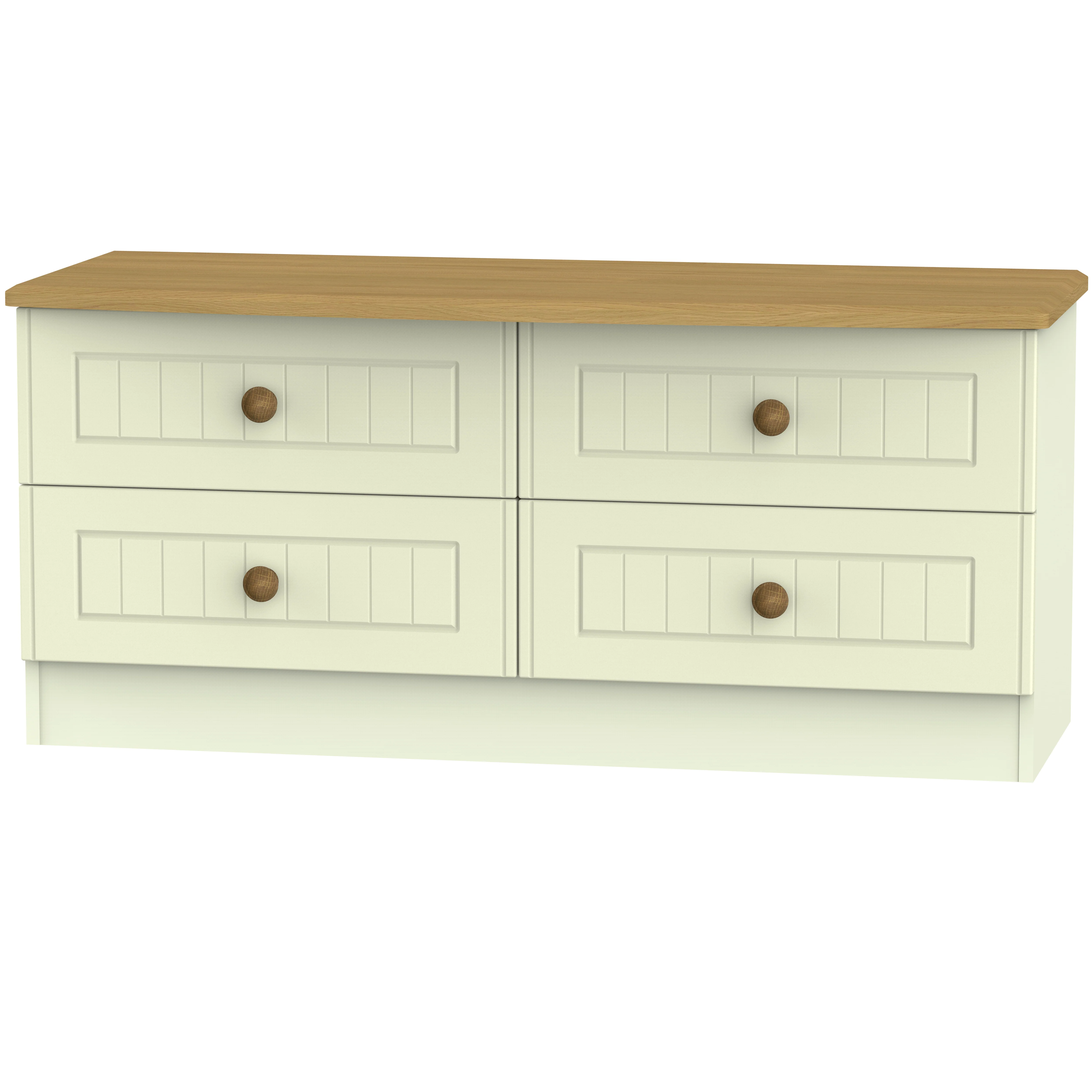 Byland Ready Assembled 4 Drawer Bed Box in Cream Ash & Modern Oak - Image 7