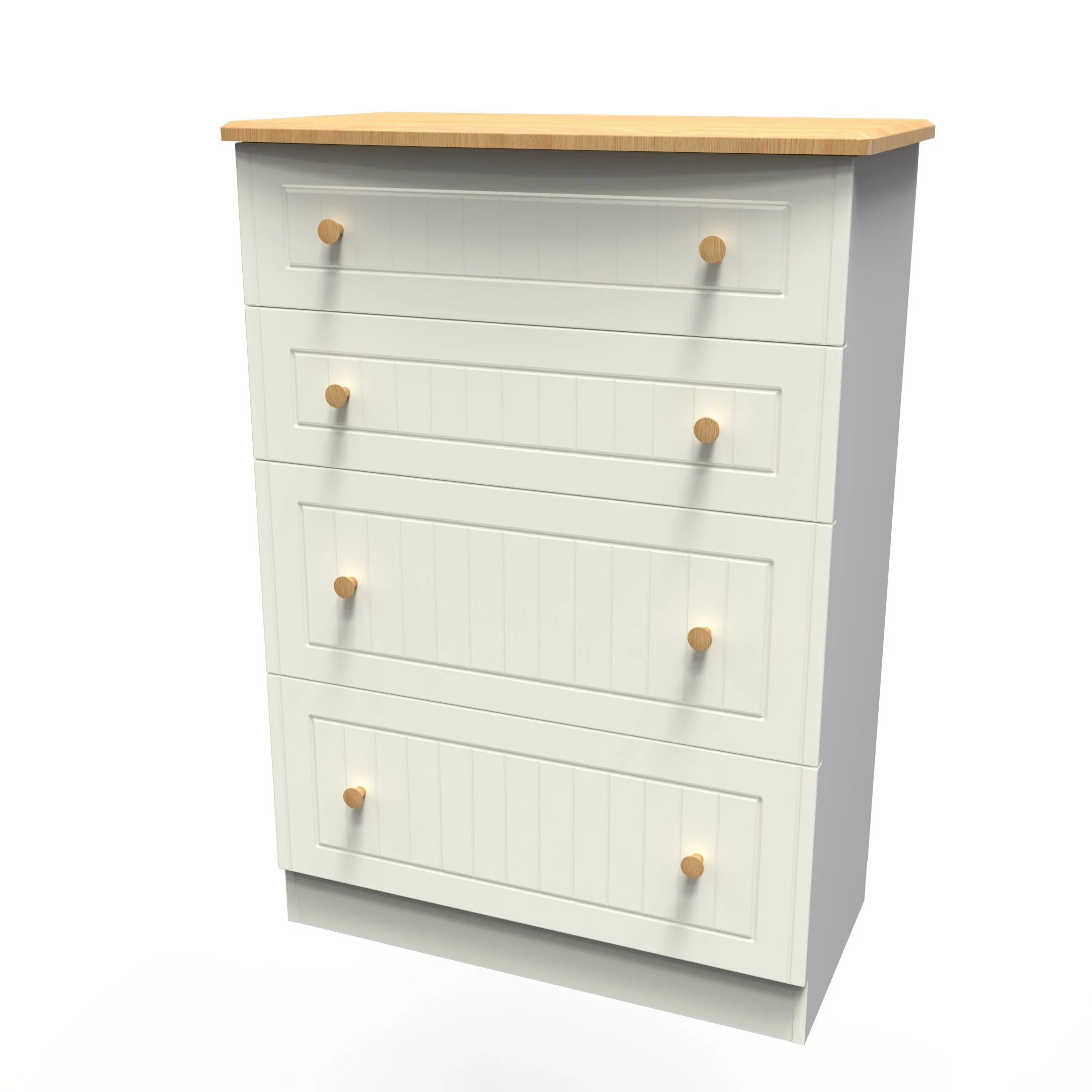 Byland Ready Assembled 4 Drawer Deep Chest in Cream Ash & Modern Oak - Image 10