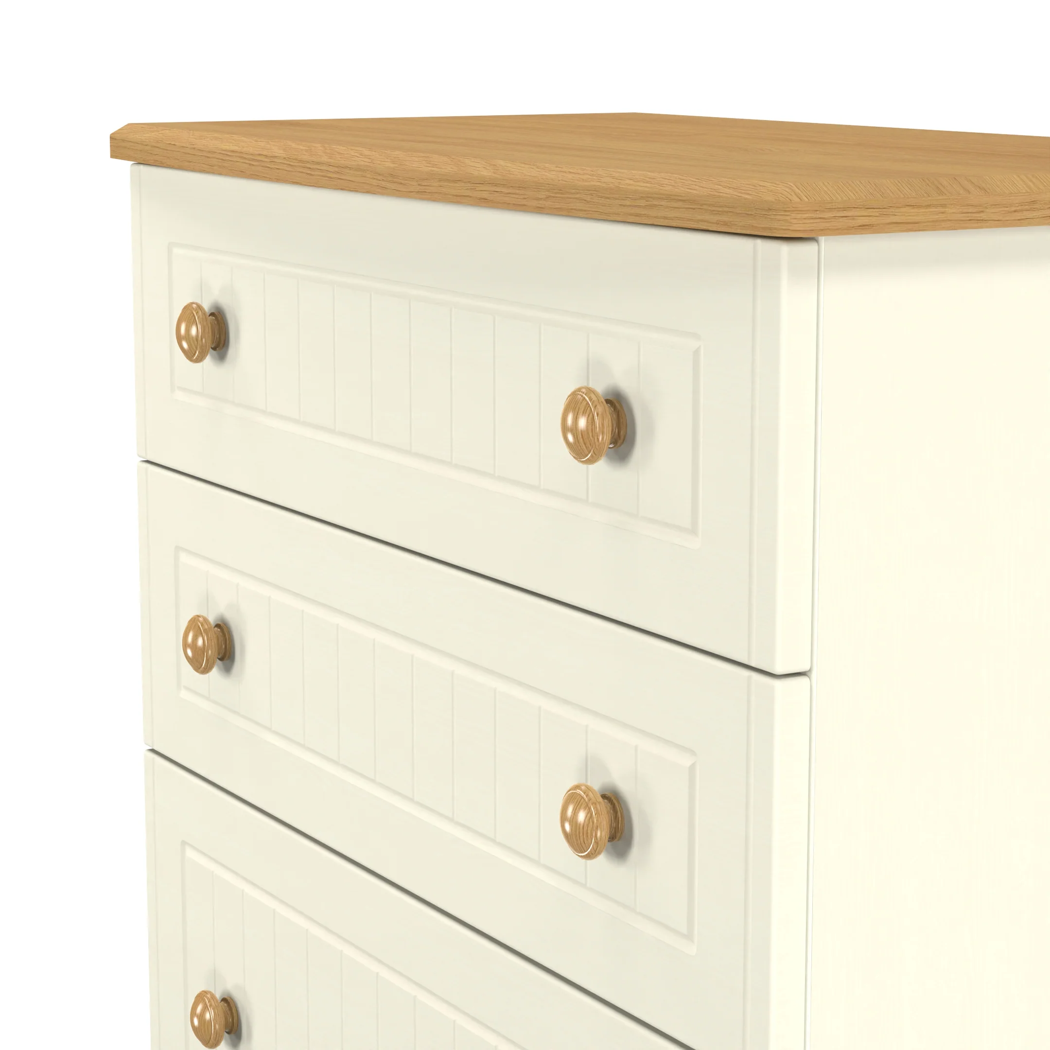 Byland Ready Assembled 4 Drawer Deep Chest in Cream Ash & Modern Oak - Image 12