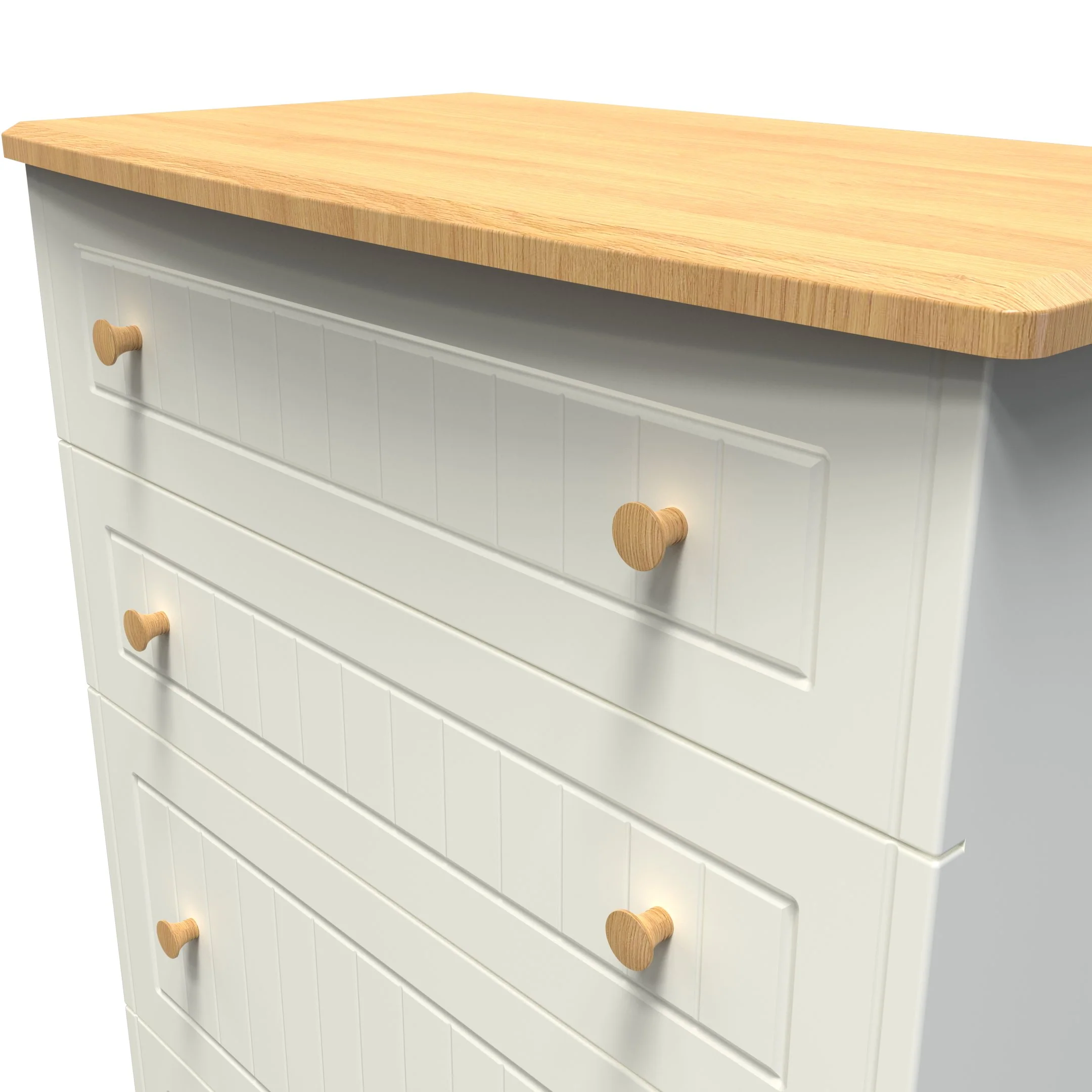 Byland Ready Assembled 4 Drawer Deep Chest in Cream Ash & Modern Oak - Image 13