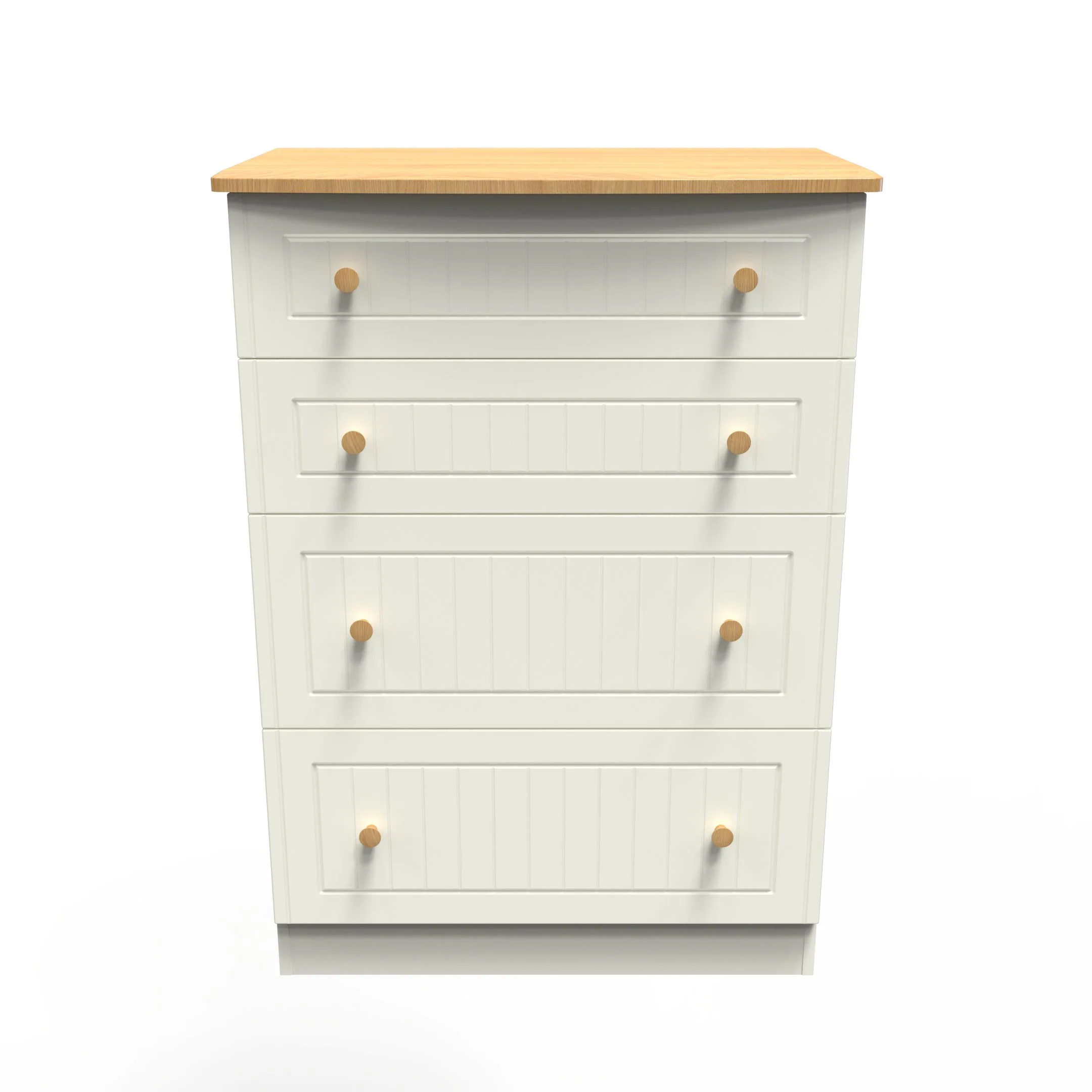 Byland Ready Assembled 4 Drawer Deep Chest in Cream Ash & Modern Oak - Image 2