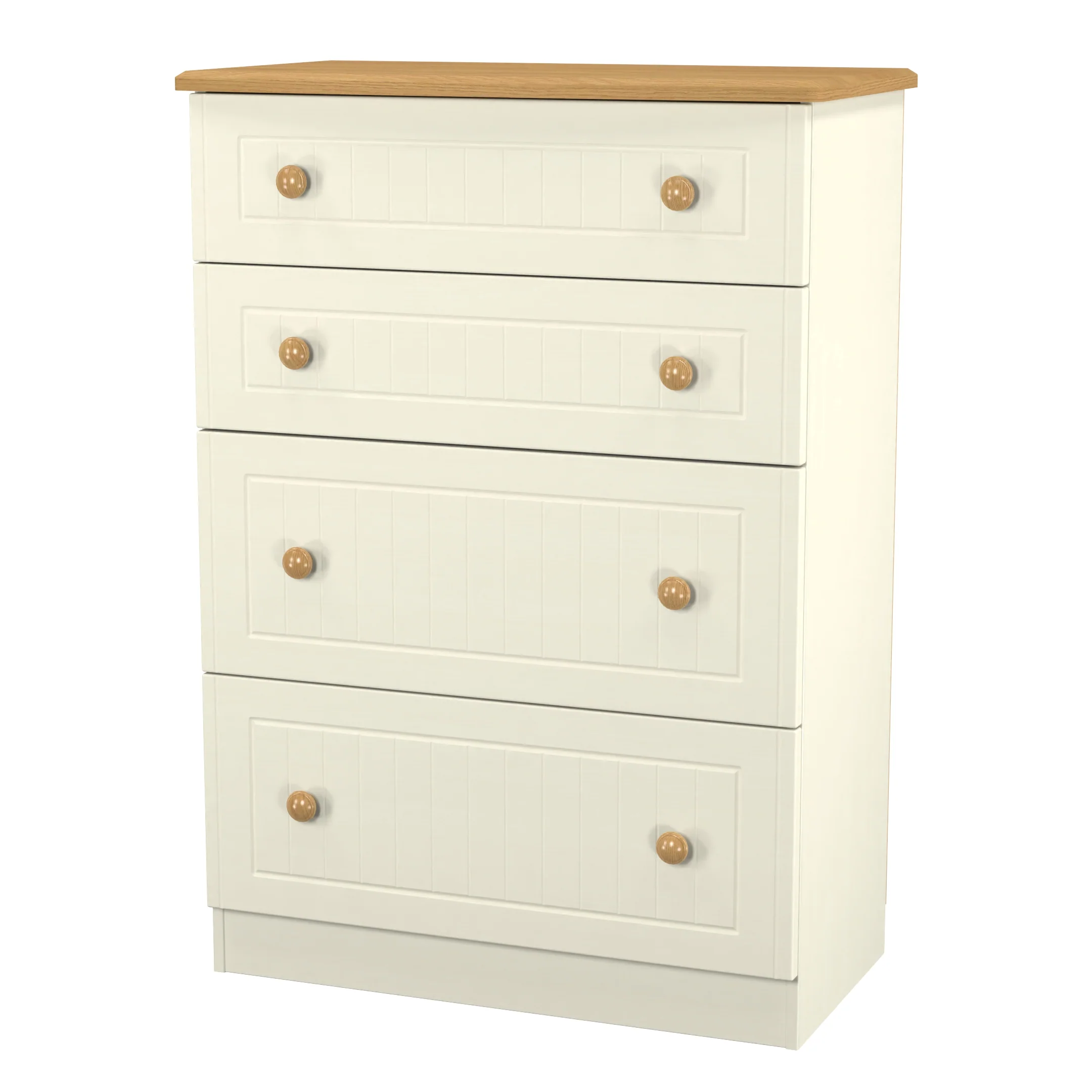 Byland Ready Assembled 4 Drawer Deep Chest in Cream Ash & Modern Oak - Image 9