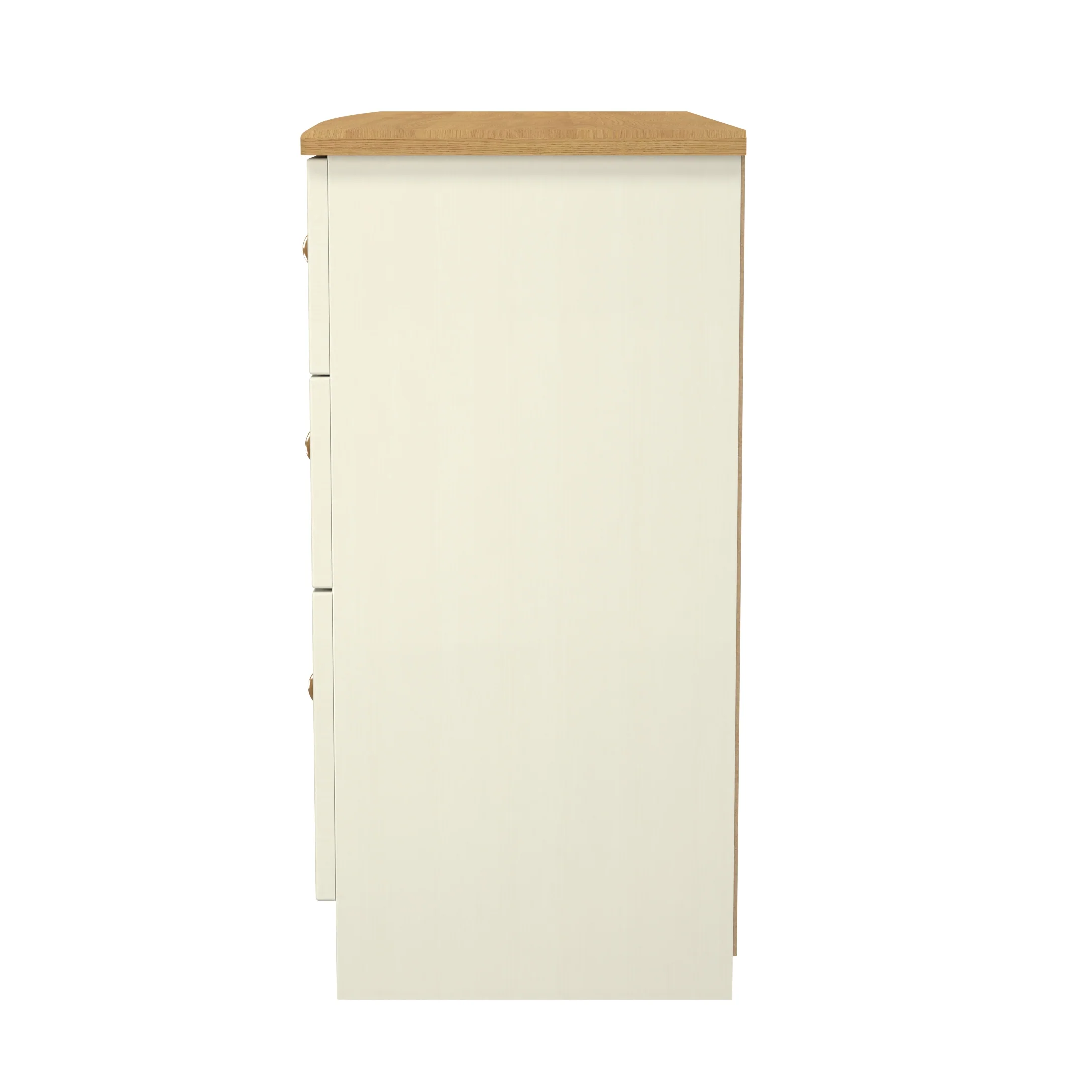 Byland Ready Assembled 6 Drawer Wide Chest in Cream Ash & Modern Oak - Image 3