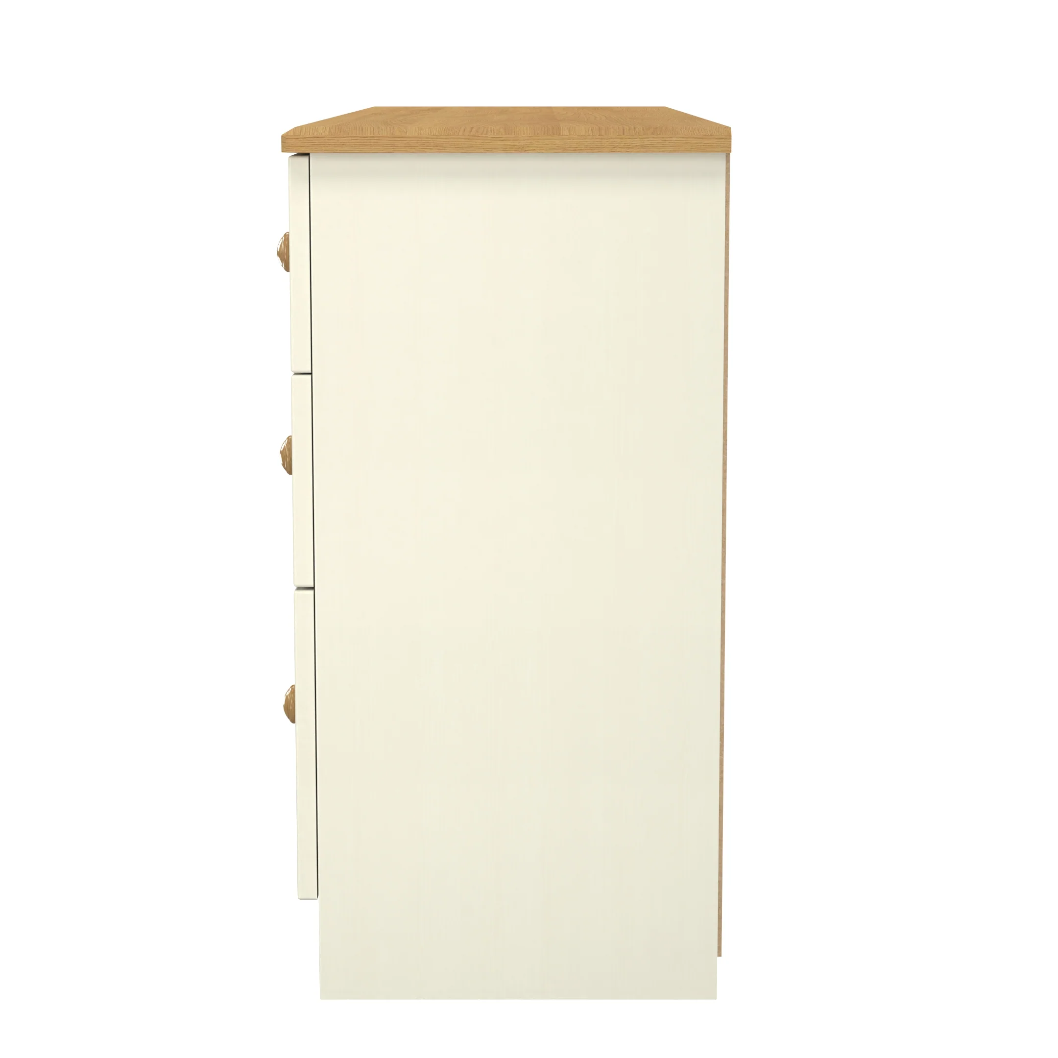 Byland Ready Assembled Double Pedestal Desk in Cream Ash & Modern Oak - Image 3