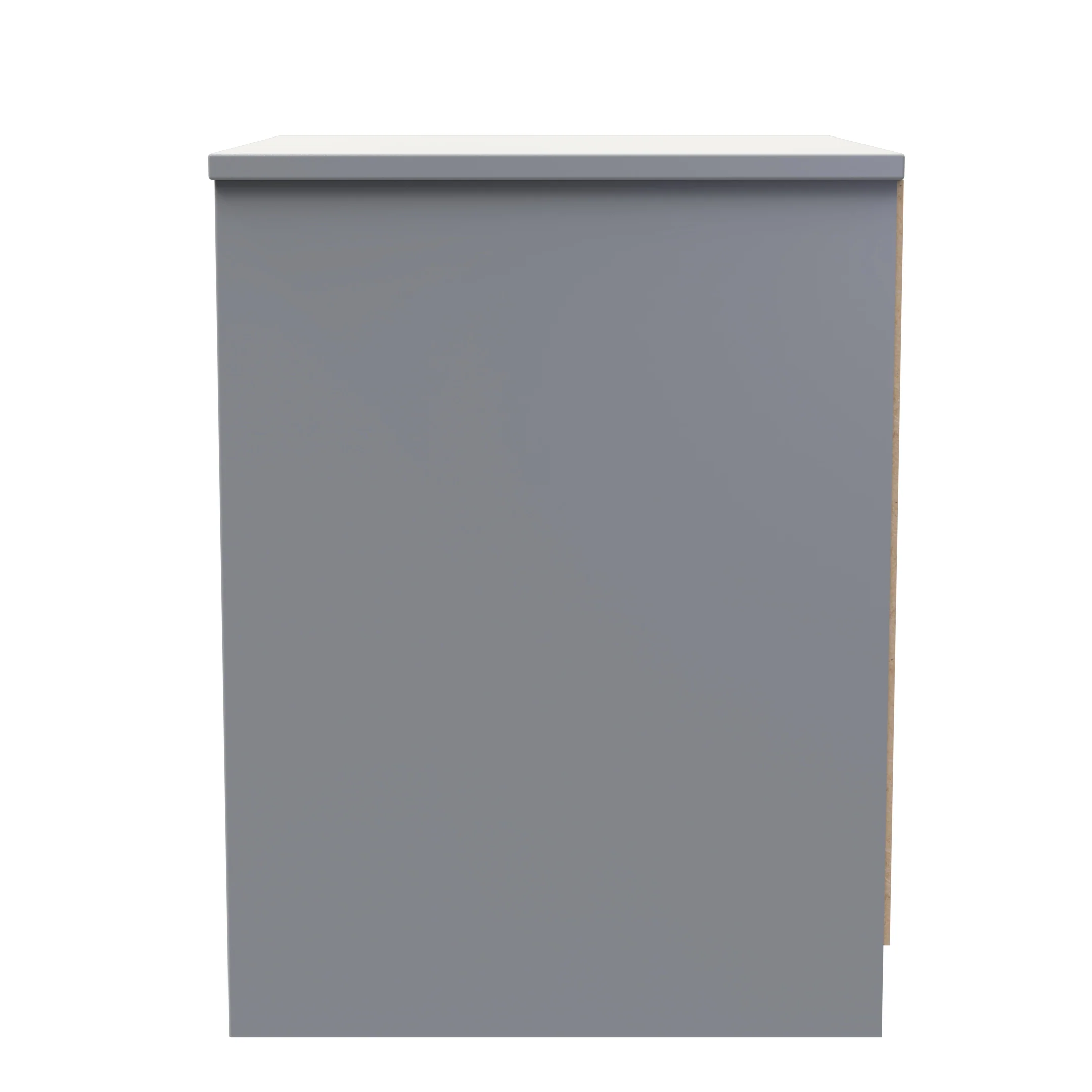 Calgary Ready Assembled 2 Drawer Bedside Cabinet in White Matt & Dusk Grey - Image 2