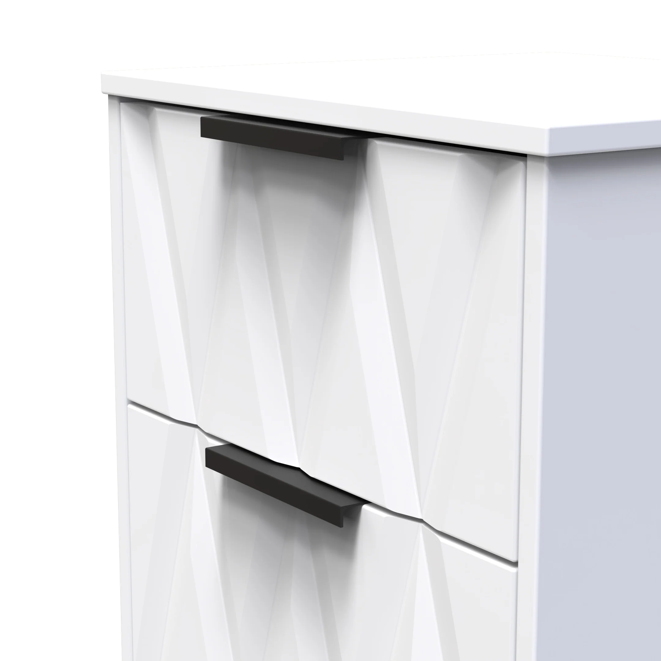 Calgary Ready Assembled 3 Drawer Bedside Cabinet in White Matt - Image 4