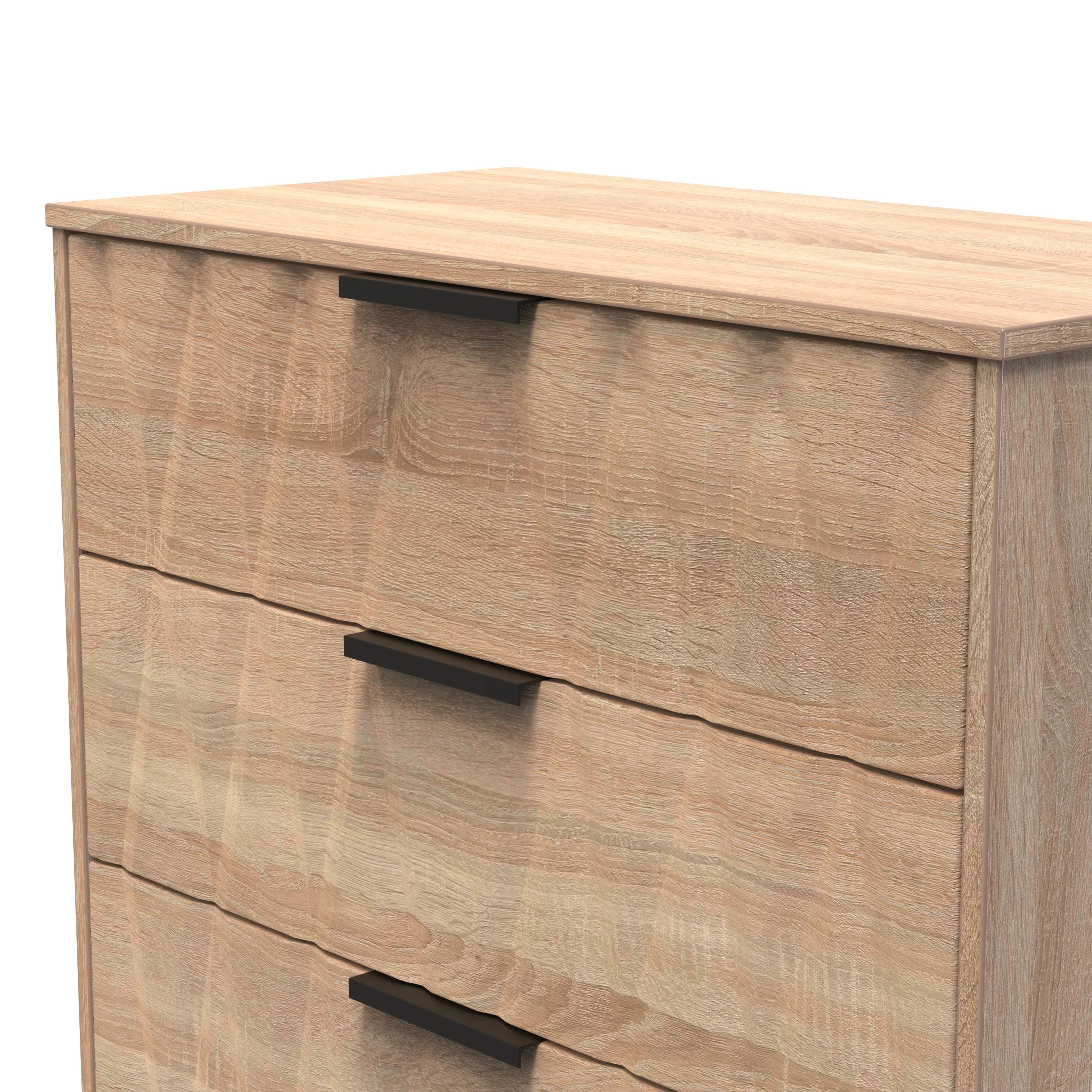 Calgary Ready Assembled 3 Drawer Deep Chest in Bardolino Oak - Image 4