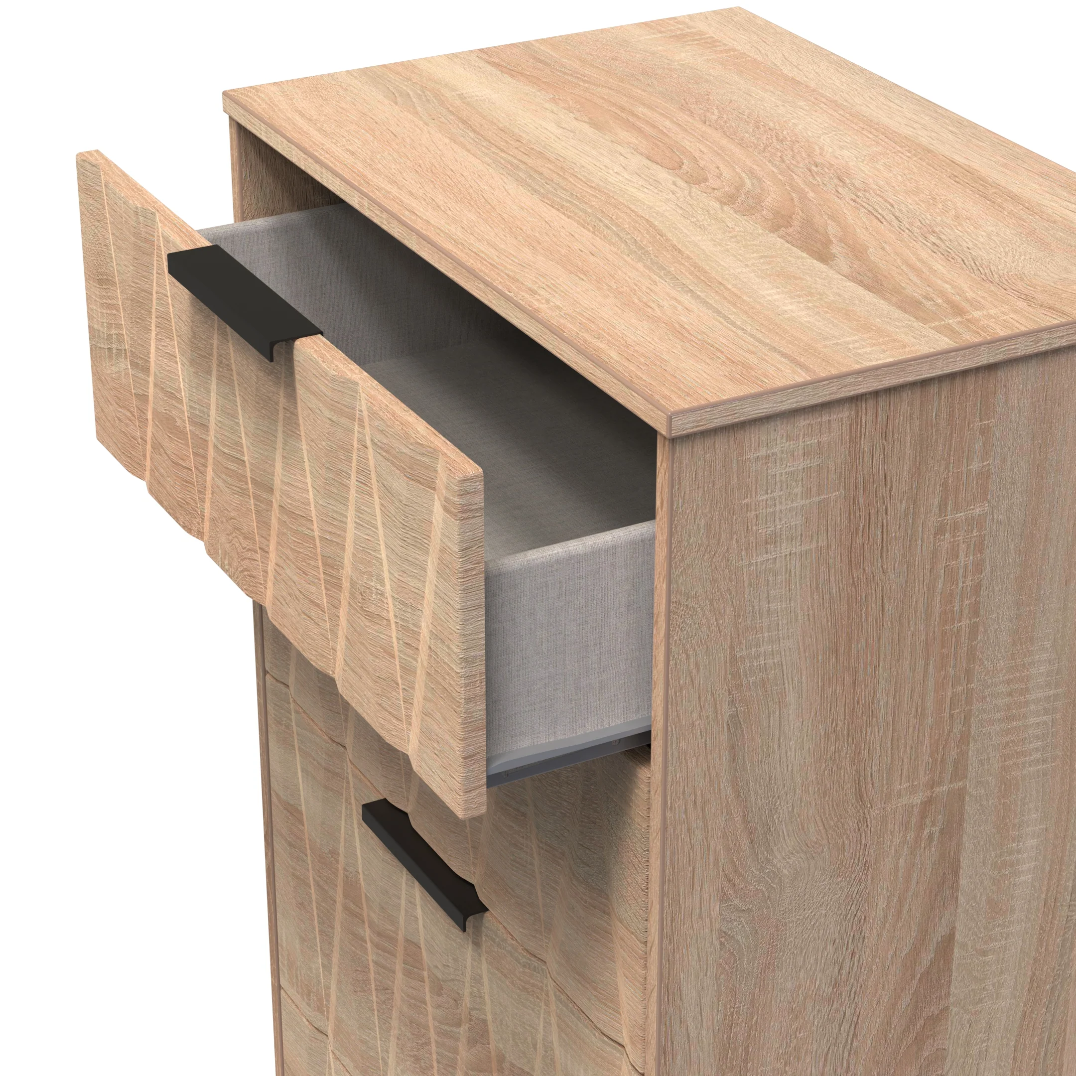 Calgary Ready Assembled 4 Drawer Deep Midi Chest in Bardolino Oak - Image 5