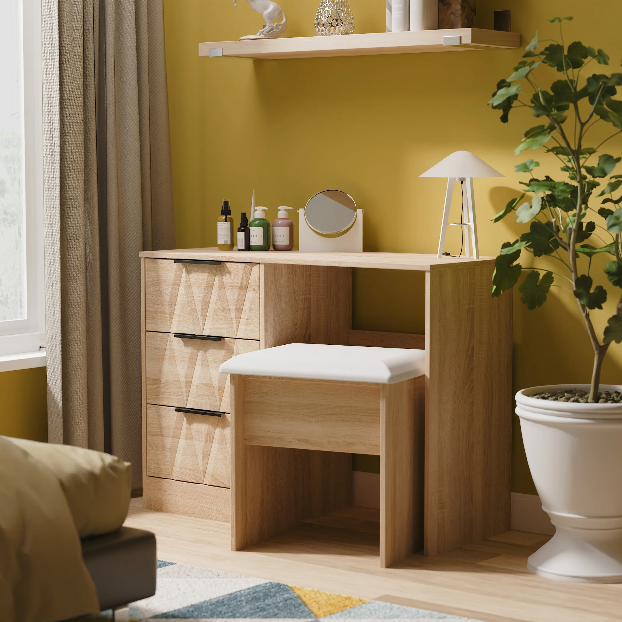 Calgary Ready Assembled Vanity in Bardolino Oak