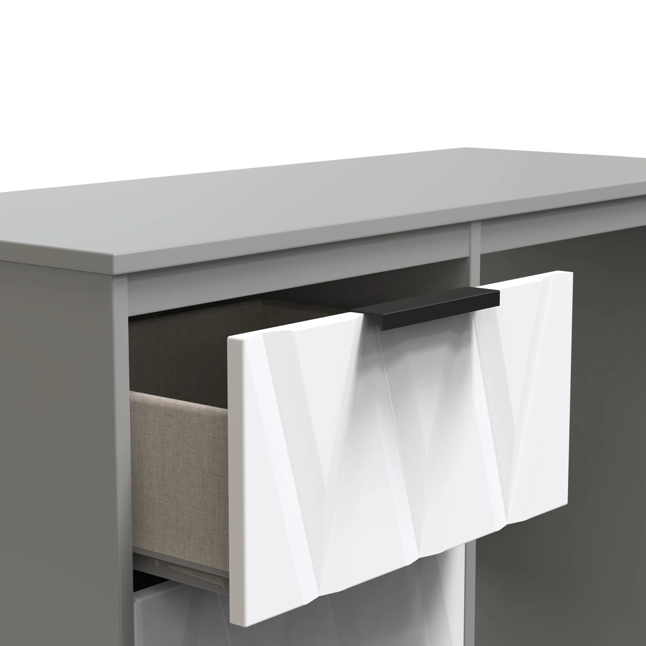 Calgary Ready Assembled Vanity in White Matt & Dusk Grey - Image 5