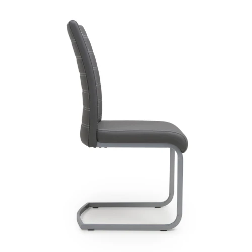 Callisto Leather Effect Grey Dining Chair - Set Of 2 - Image 11
