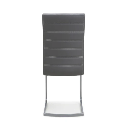 Callisto Leather Effect Grey Dining Chair - Set Of 2 - Image 5