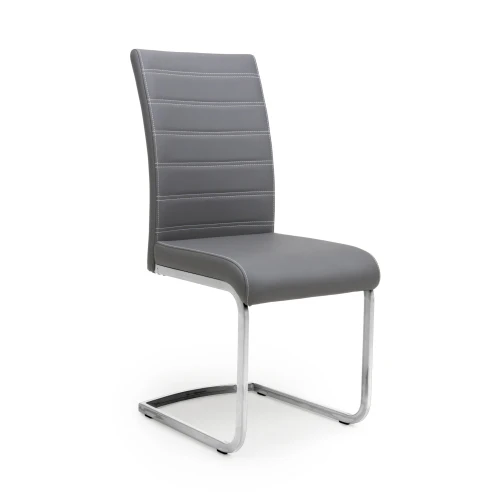 Callisto Leather Effect Grey Dining Chair - Set Of 2 - Image 9